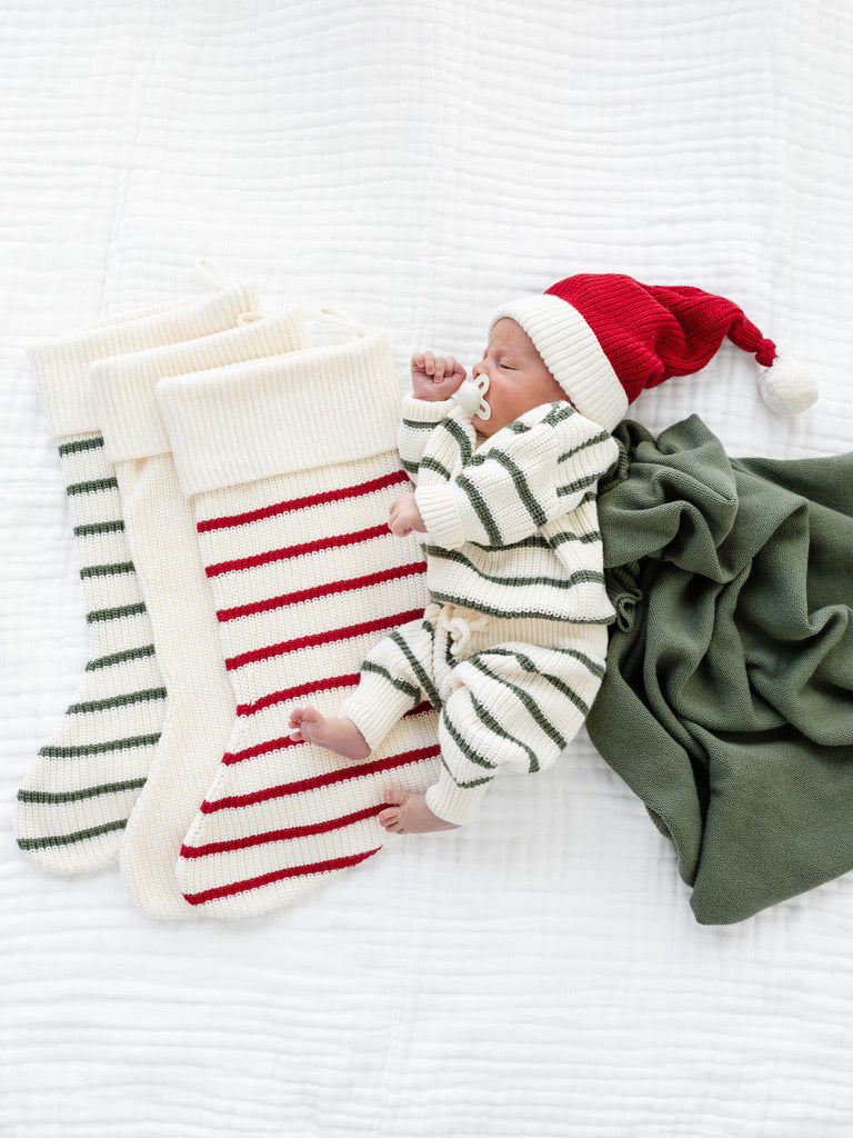 Pre-Order: Knit Stocking - Red Stripe
