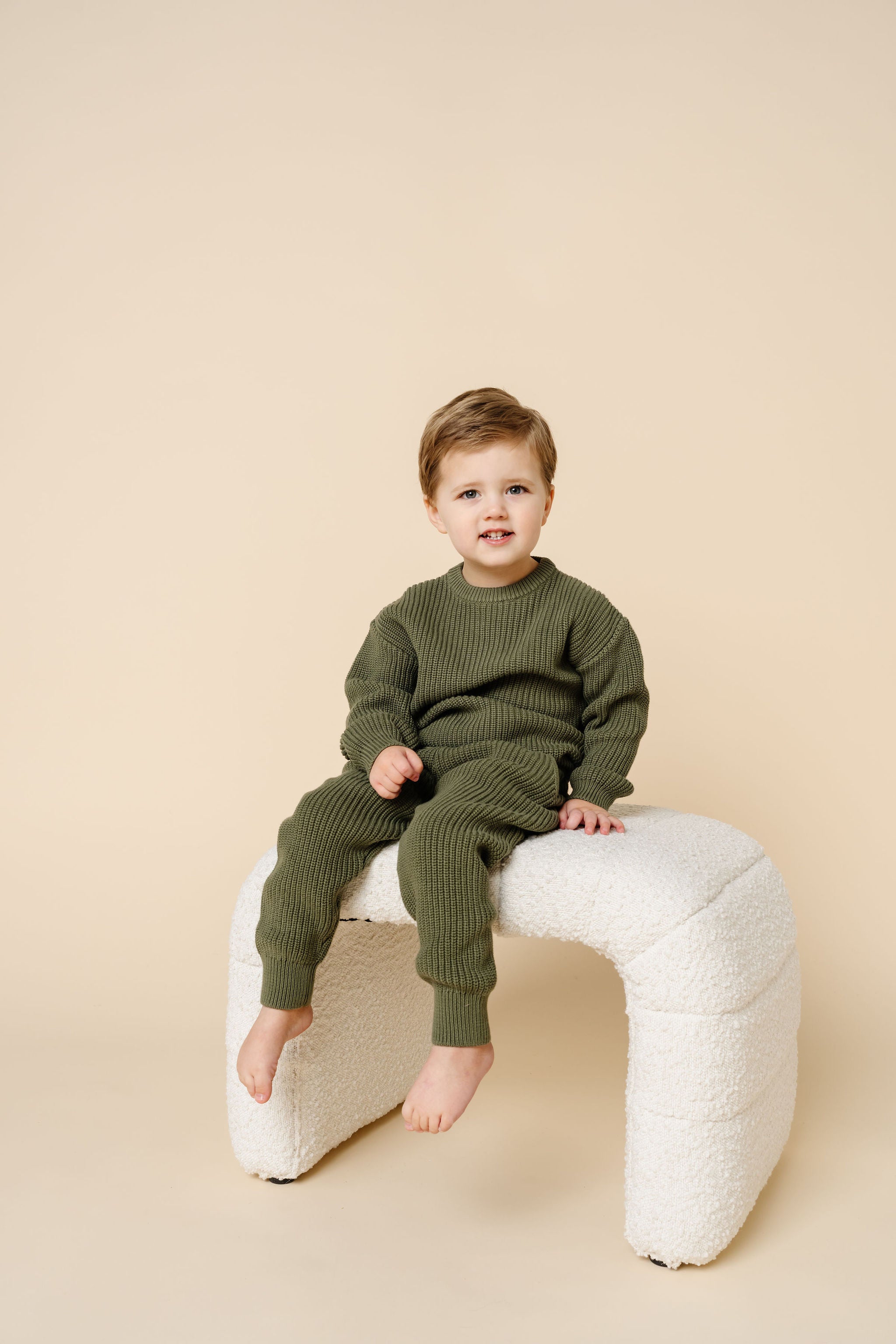 Knit Chunky Sweater - Olive