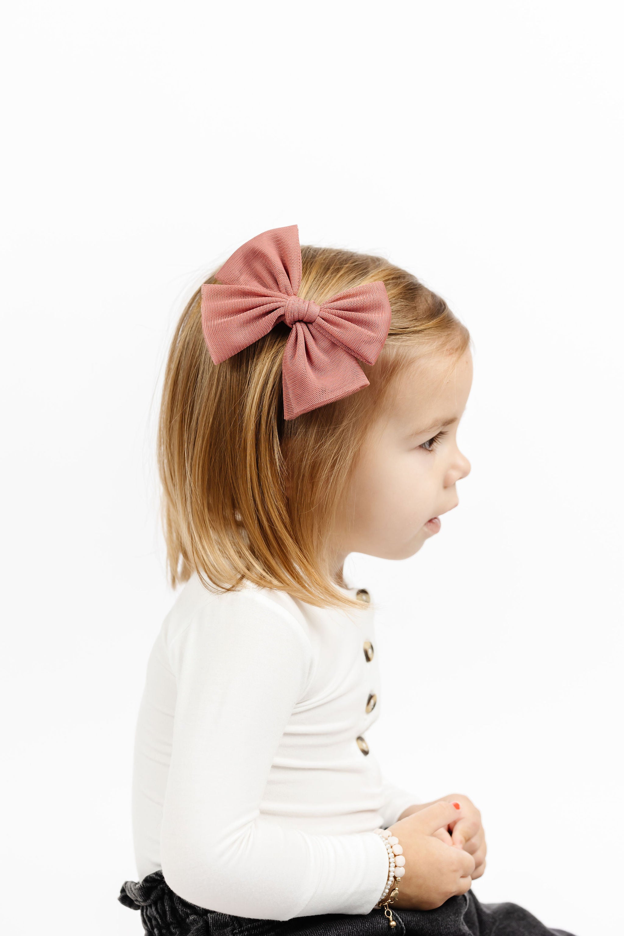 Tulle Bow 3 Pack: Rose