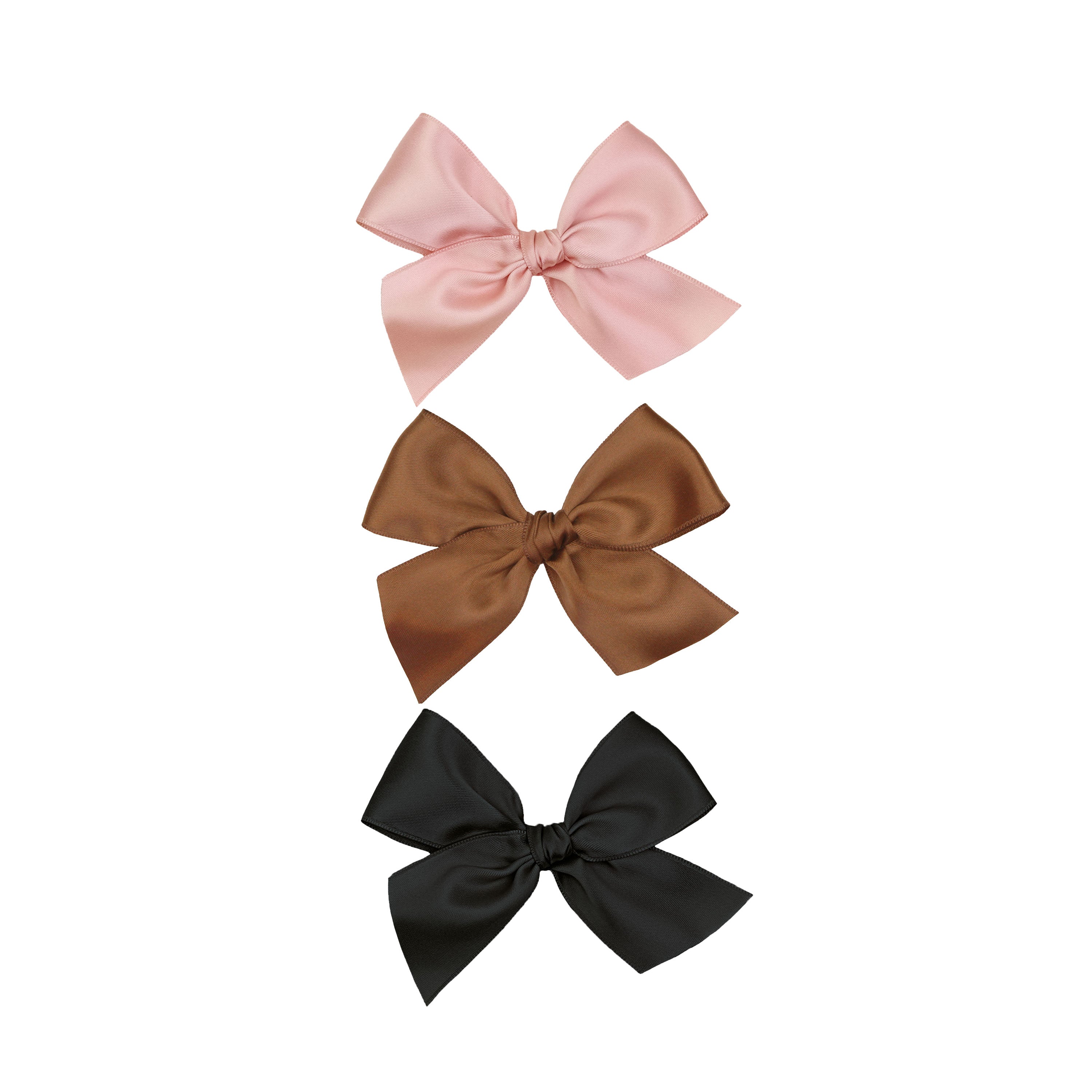 Satin Bow 3 Pack: Chocolate Clips