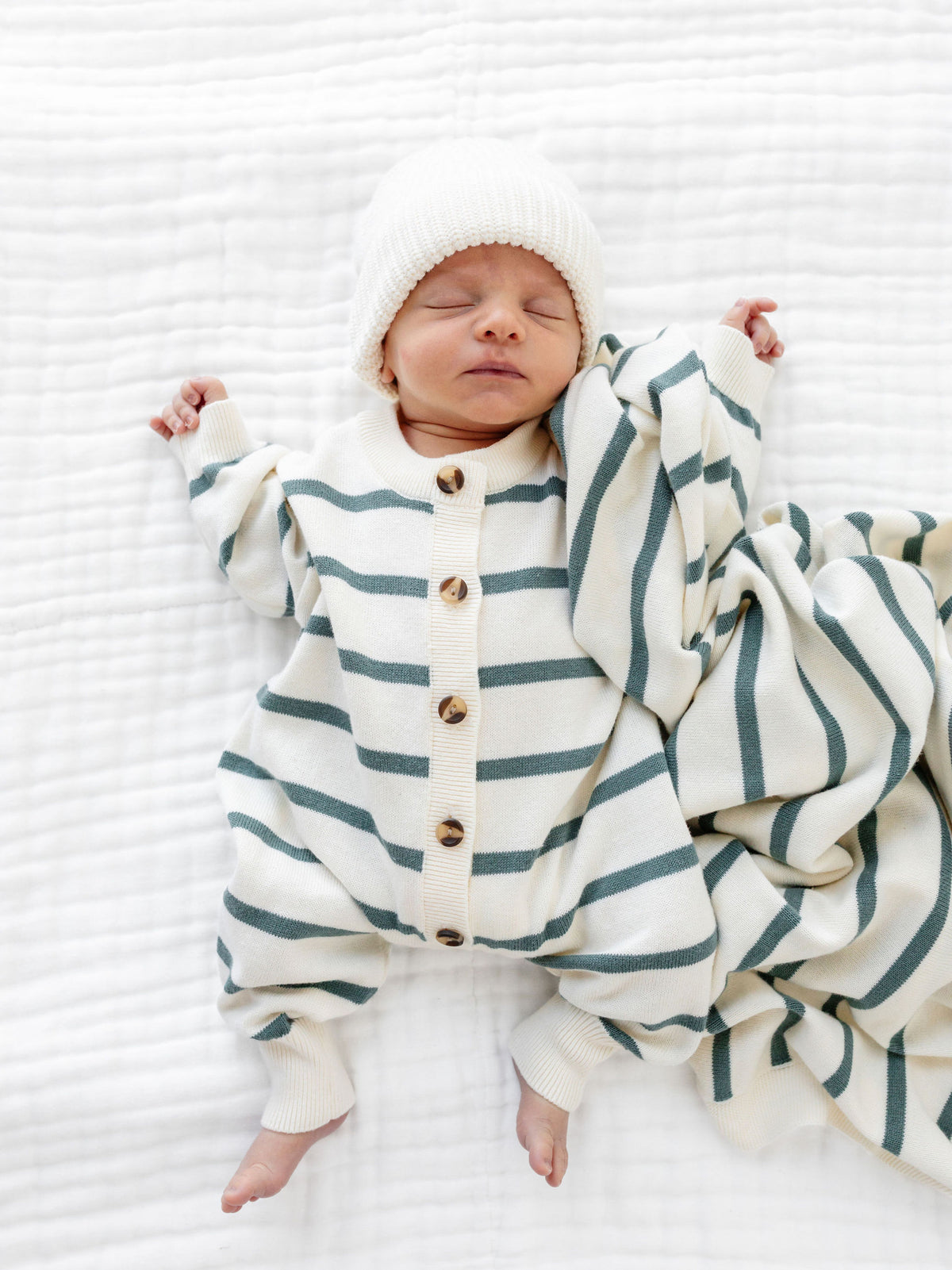 Knit Blanket - Ocean Stripe