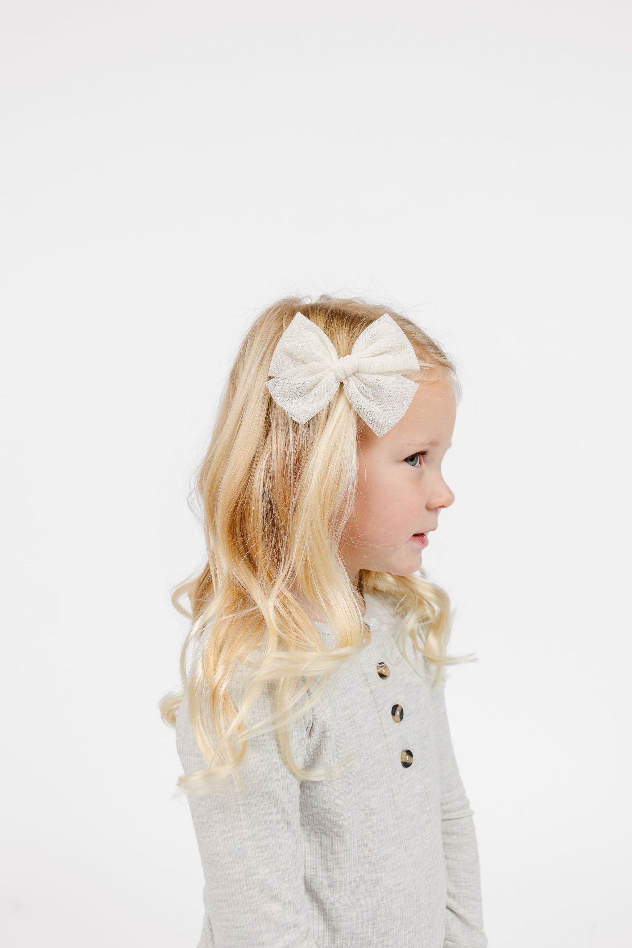 Tulle Bow 3 Pack: Tan Dot
