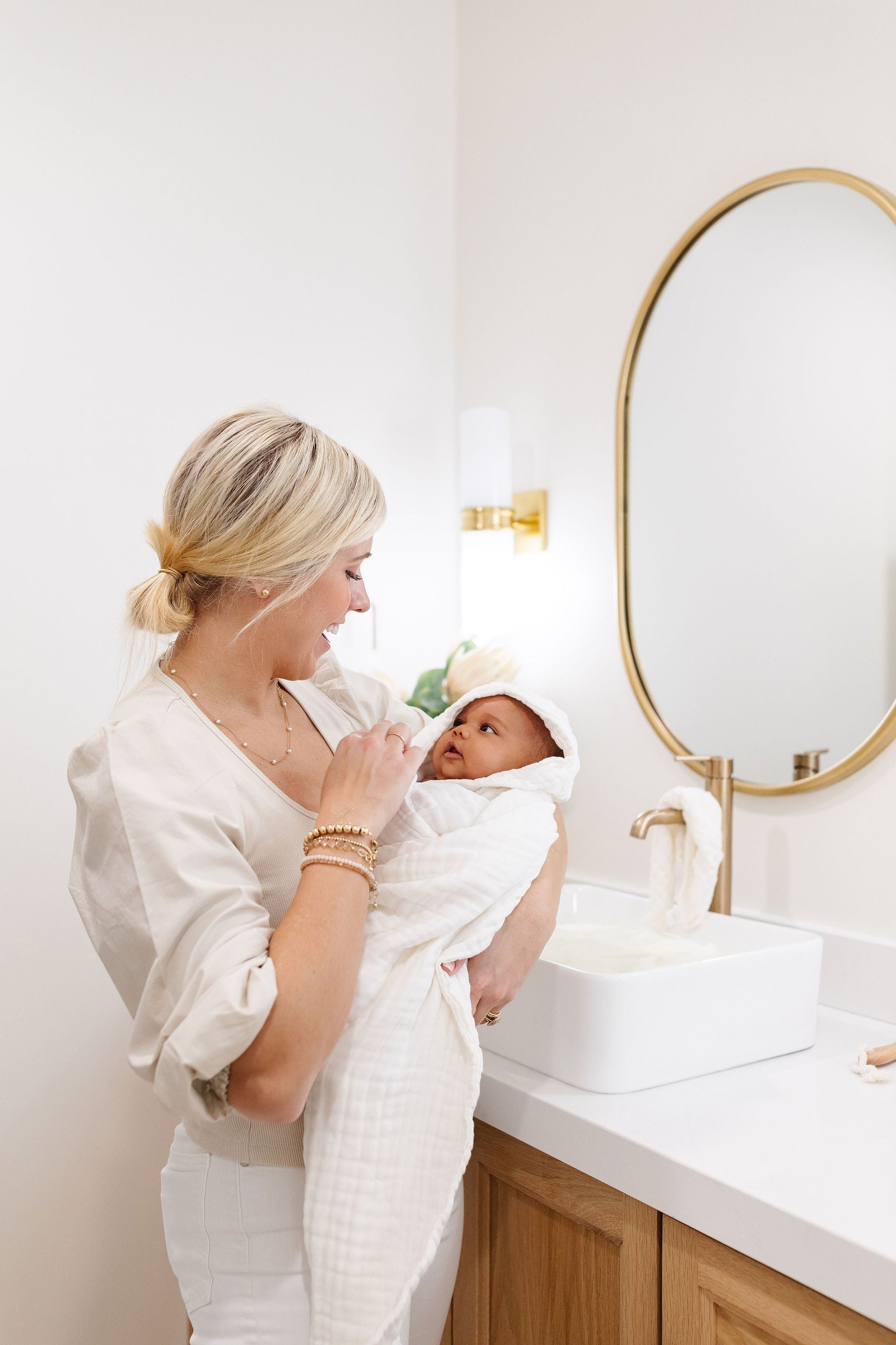 Bath - Baby/Toddler Hooded Towel - White