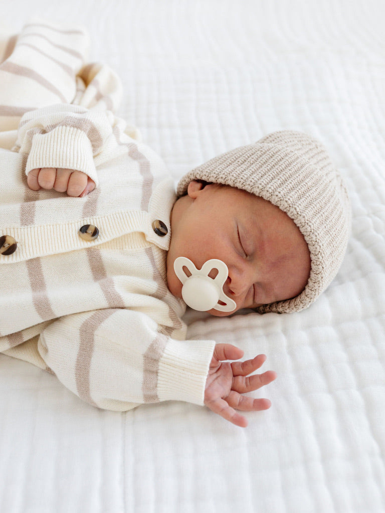 Knit Beanie - Tan