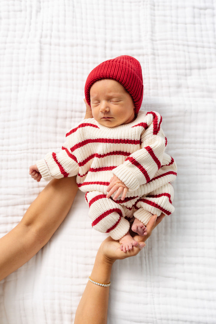 Knit Beanie - Red