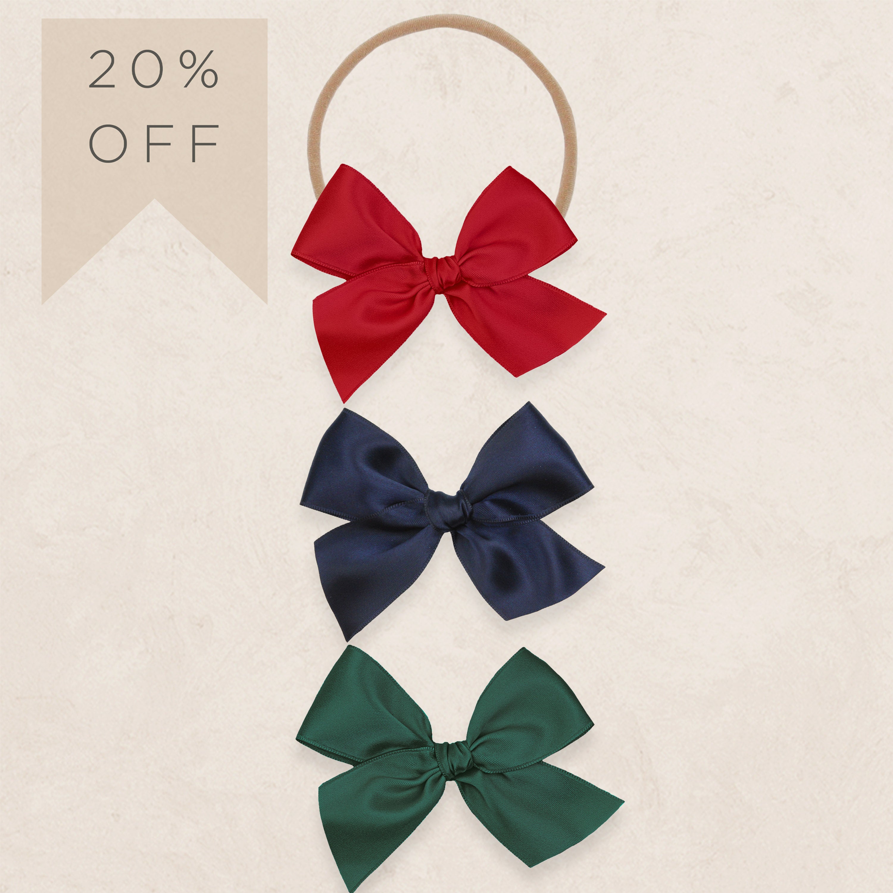 Satin Bow 3 Pack: Midnight Blue