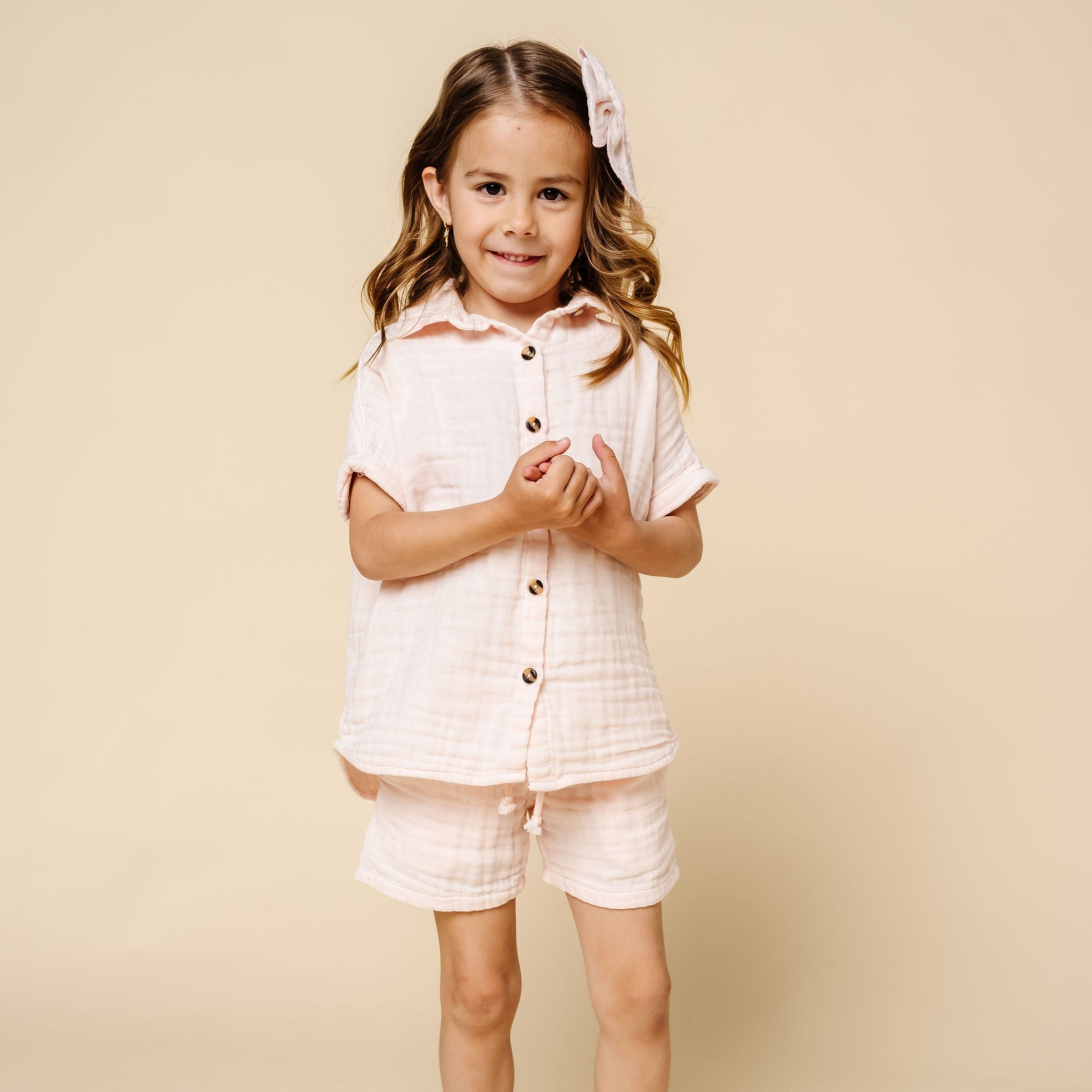 Cloud Muslin™ Shirt + Short Set - Blush