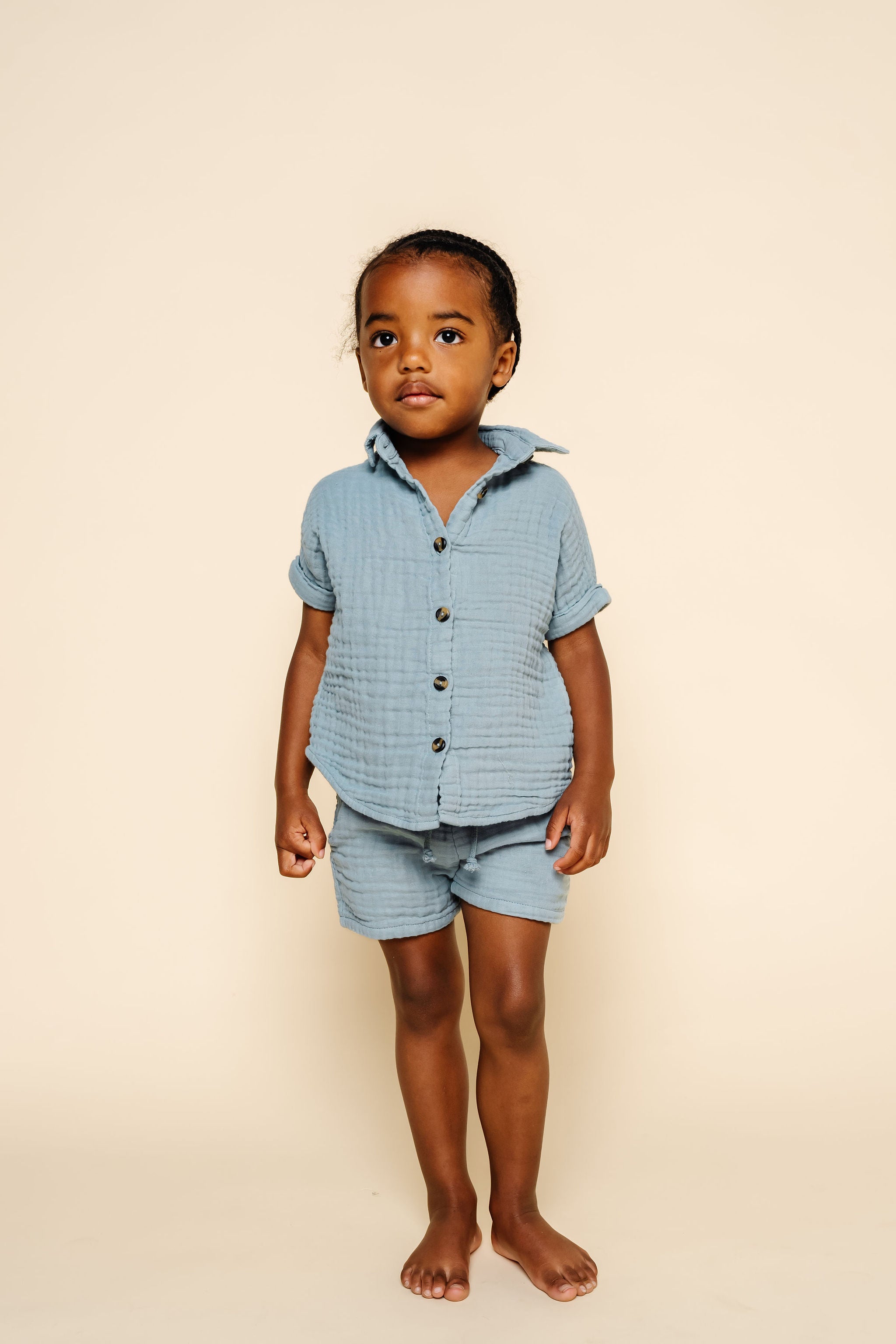 Cloud Muslin™ Shirt + Short Set - Steel