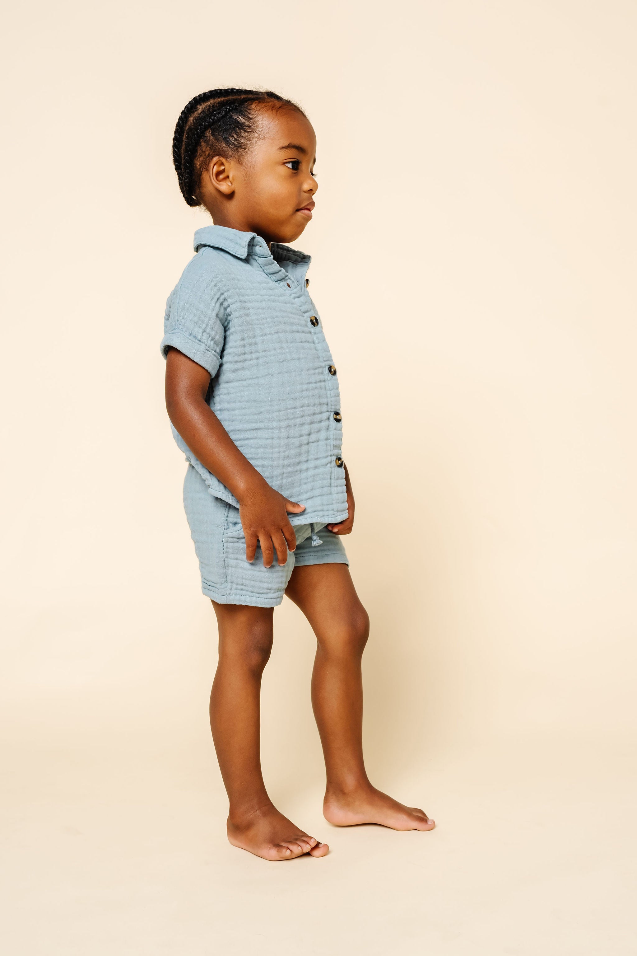 Cloud Muslin™ Shirt + Short Set - Steel