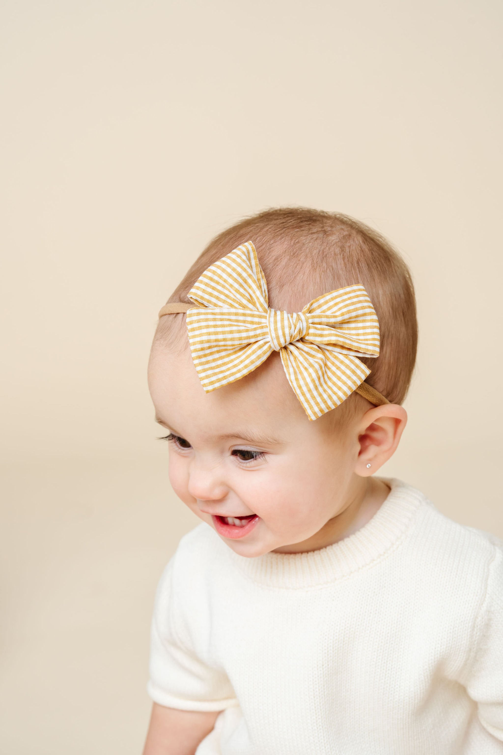 Adventure Bow - Butterscotch Gingham Headband