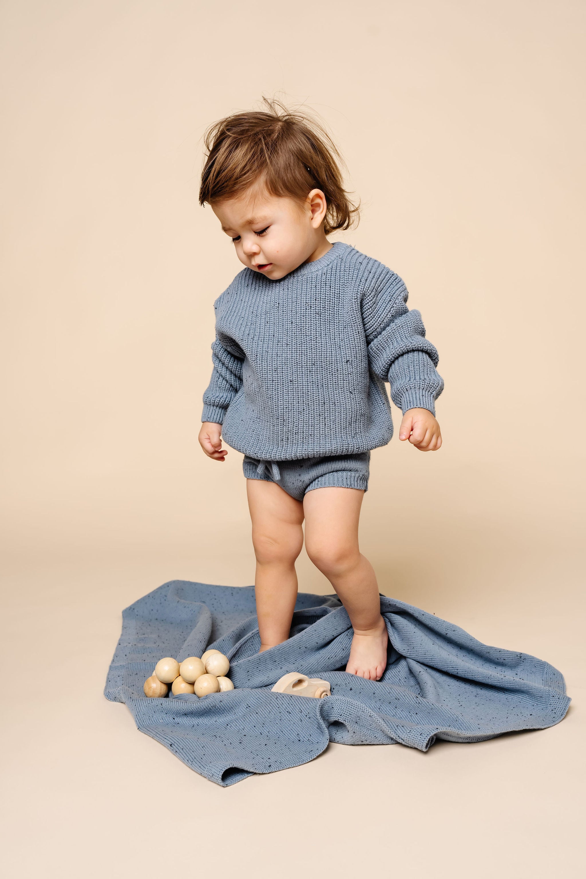 Knit Blanket - Cadet Speckle