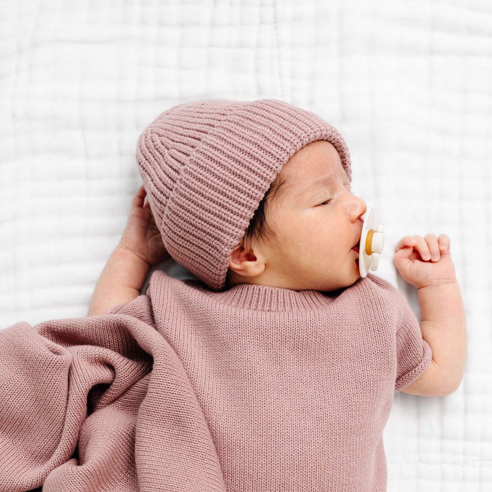 Knit Beanie - Mauve