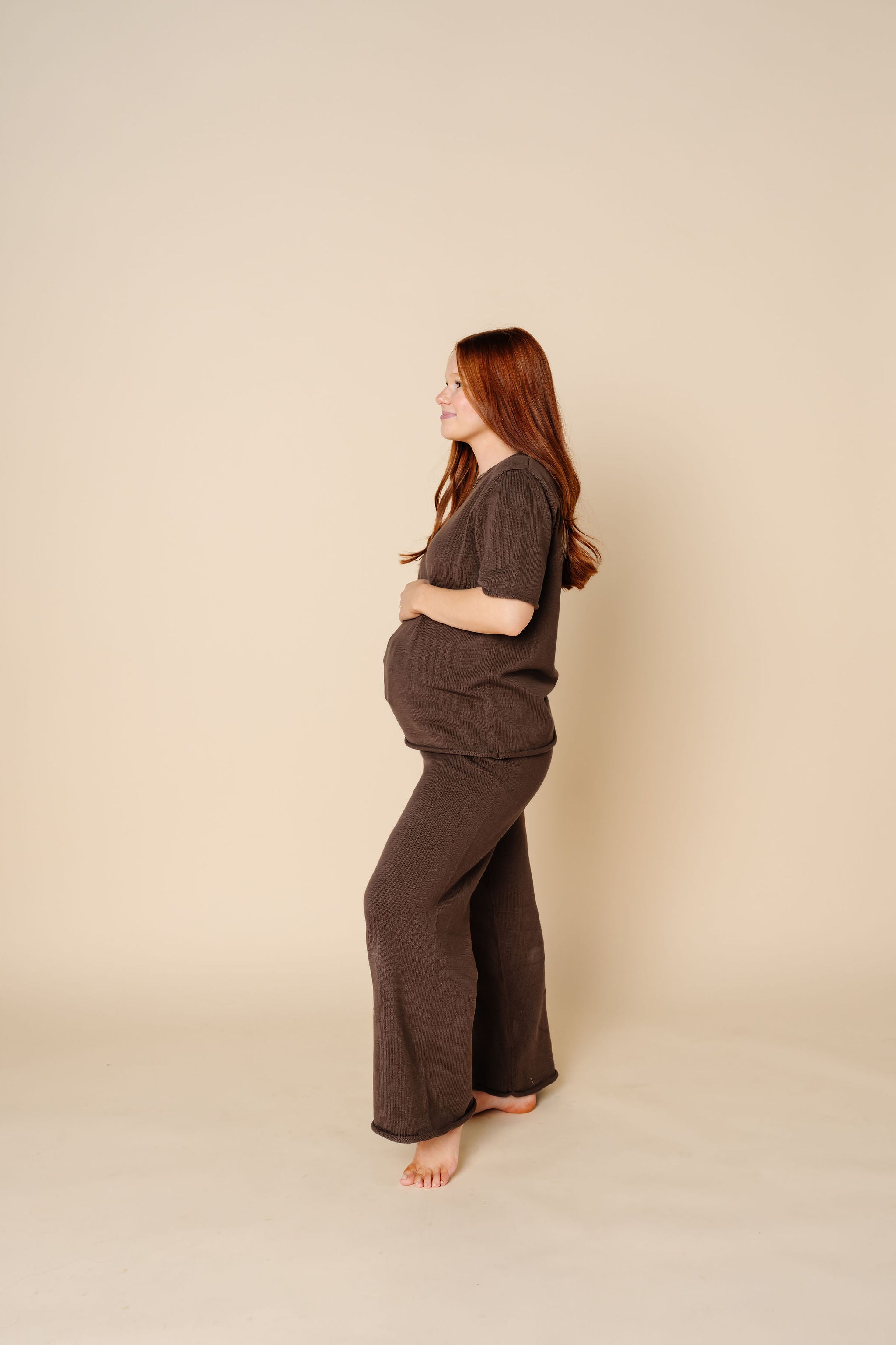 Knit Women's Short Sleeve Tee - Cocoa