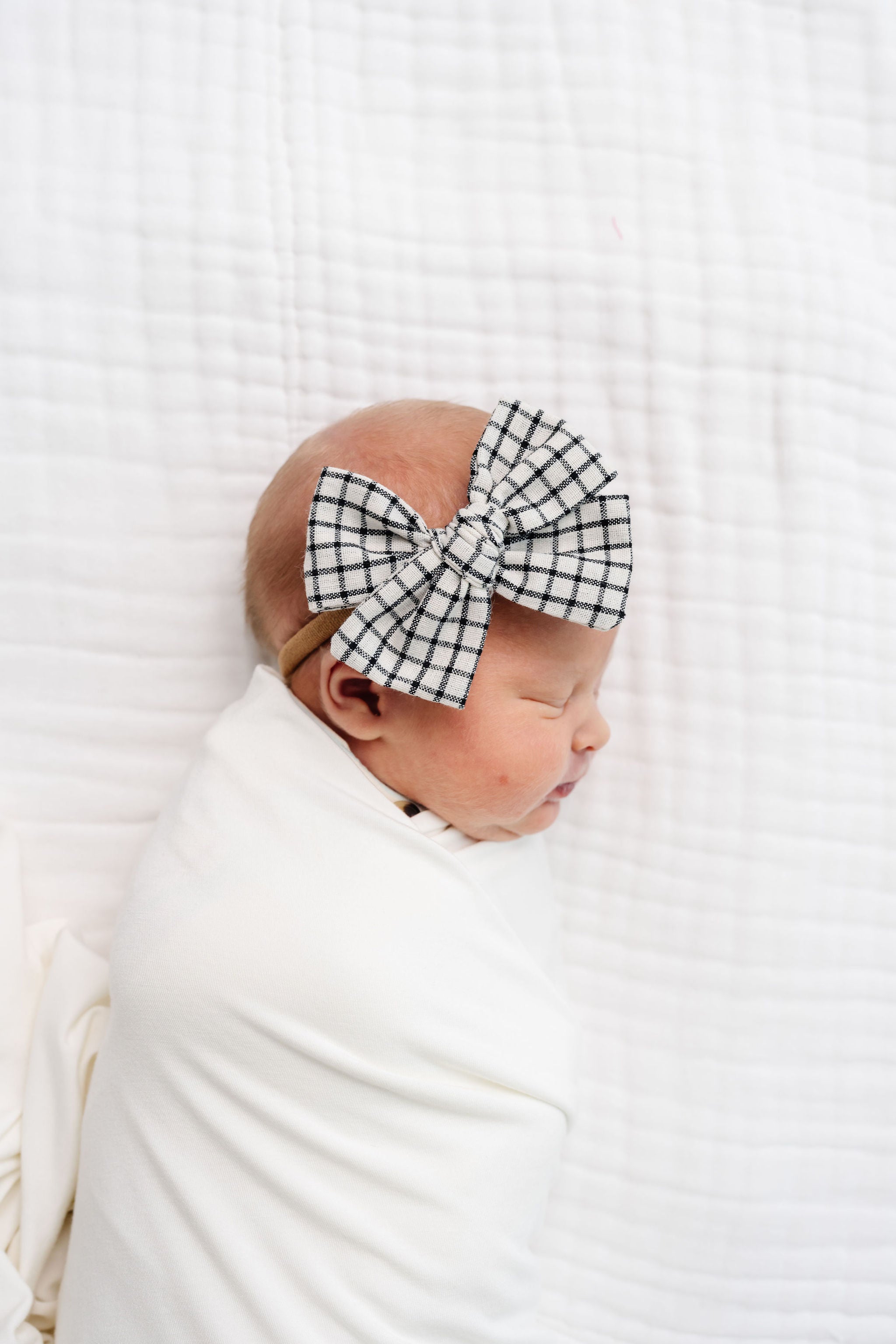 Adventure Bow - Charcoal Grid Headband