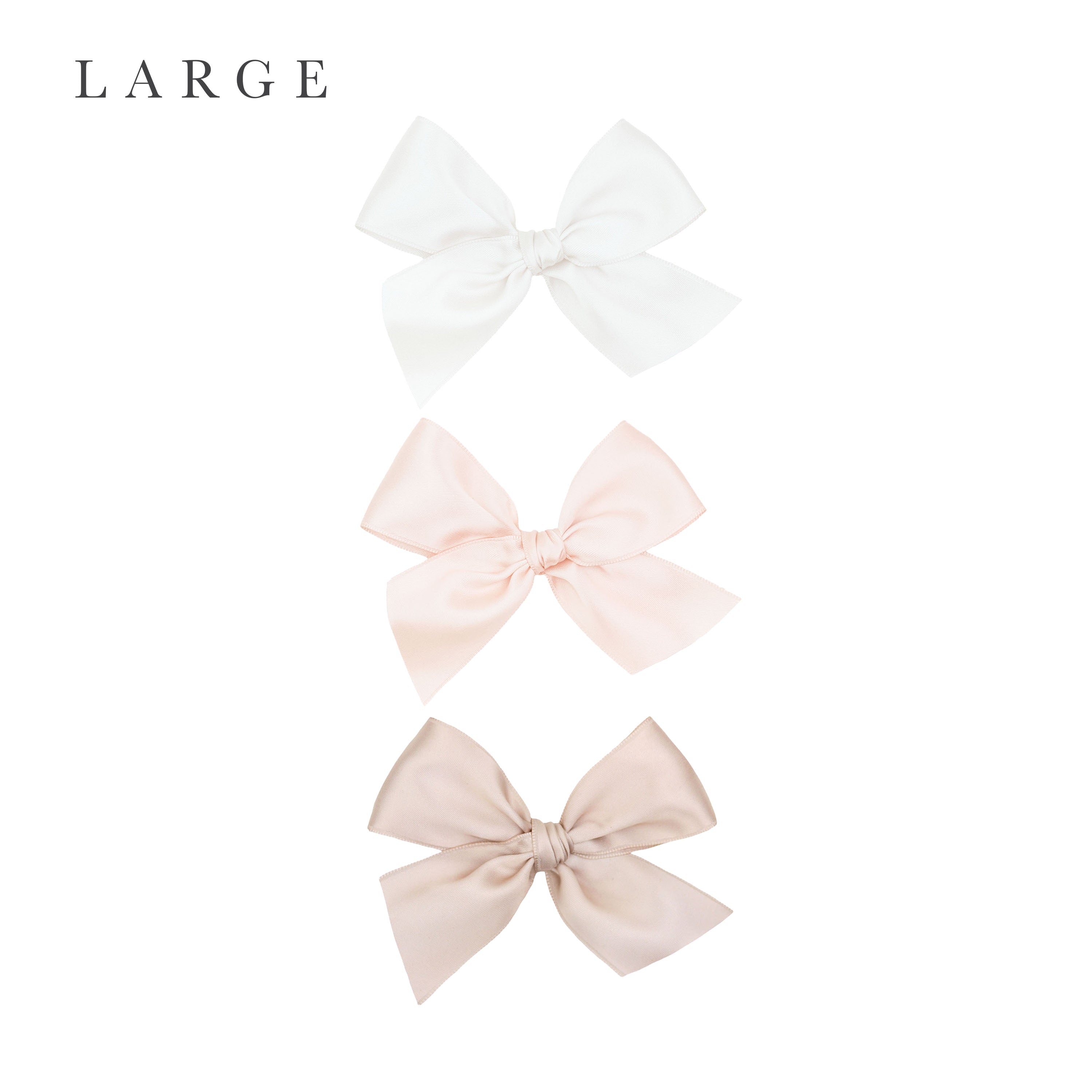 Satin Bow 3 Pack: Blush Clips