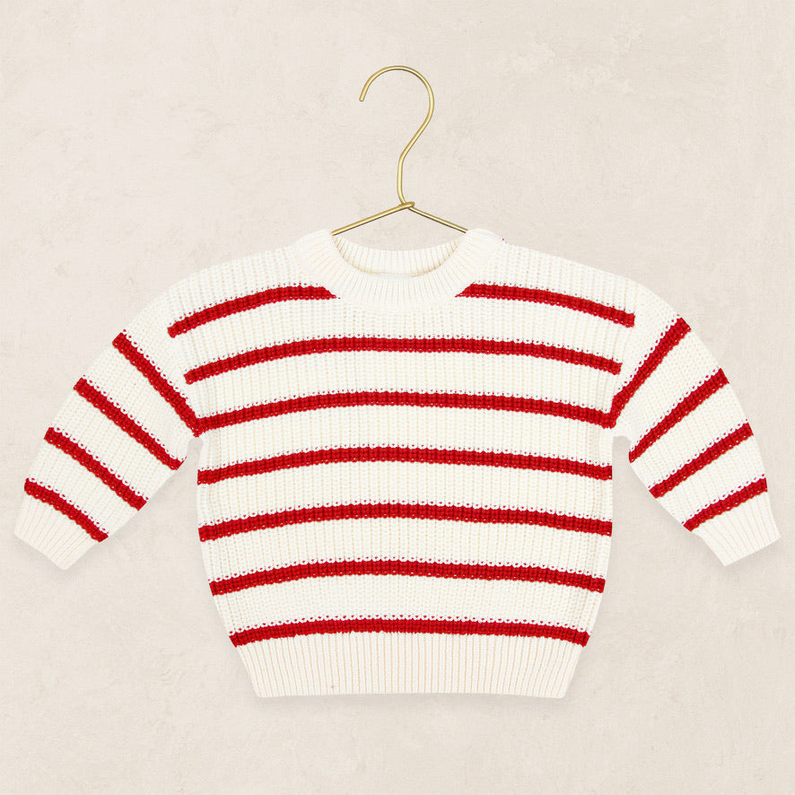Knit Chunky Sweater - Red Stripe
