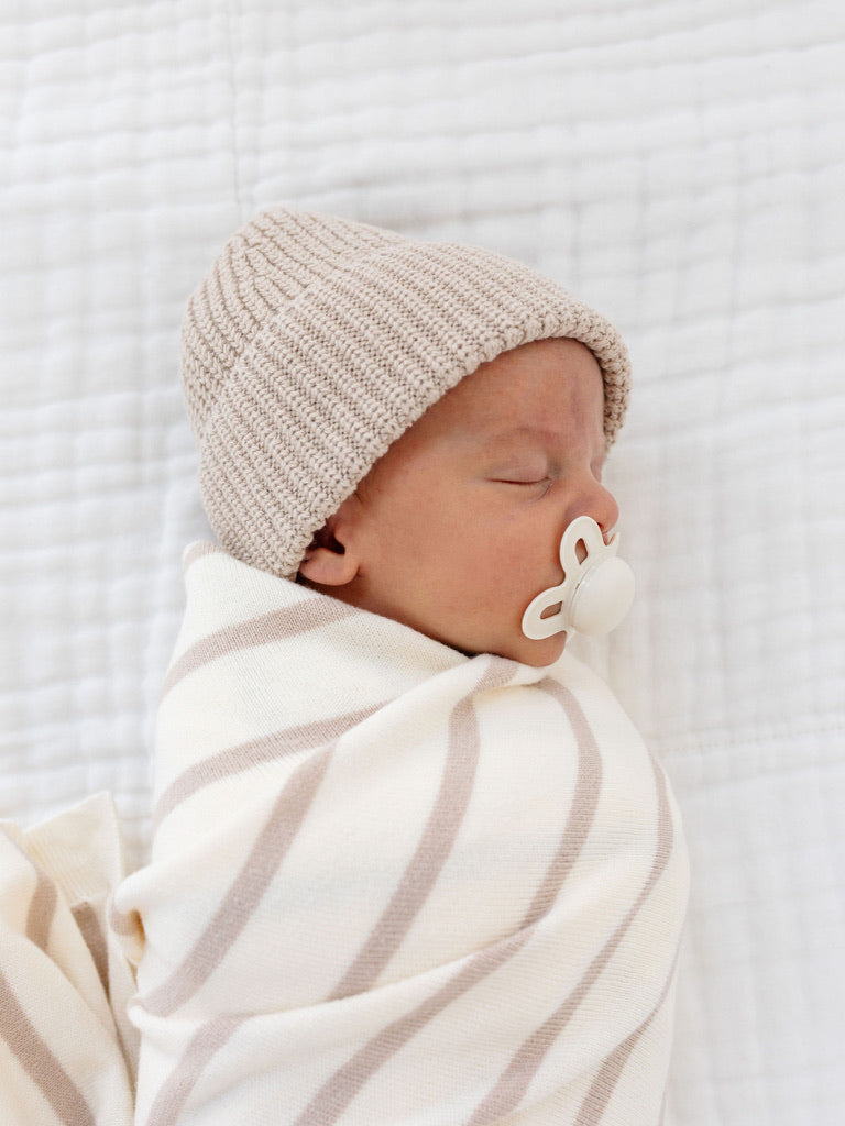 Knit Beanie - Tan