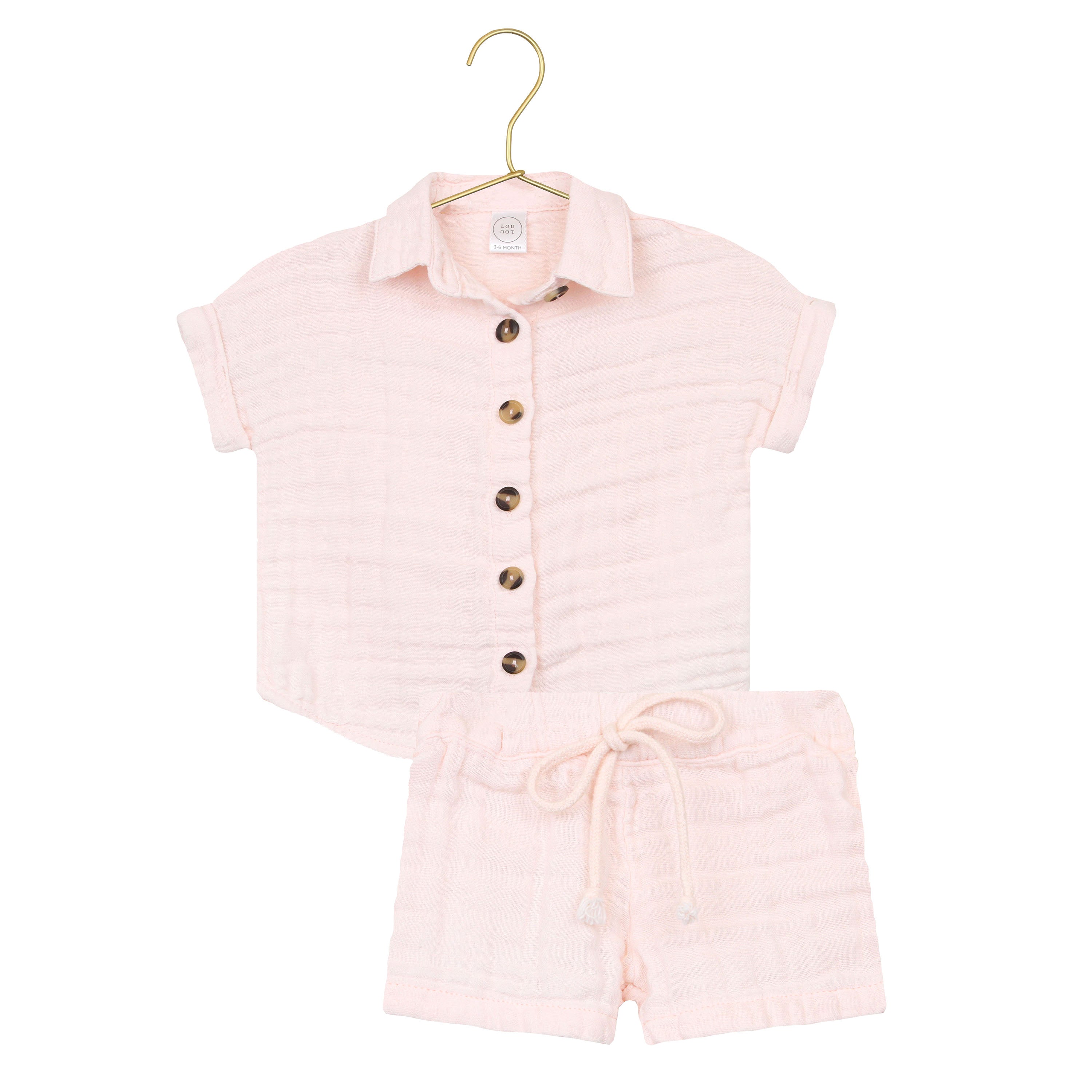 Cloud Muslin™ Shirt + Short Set - Blush