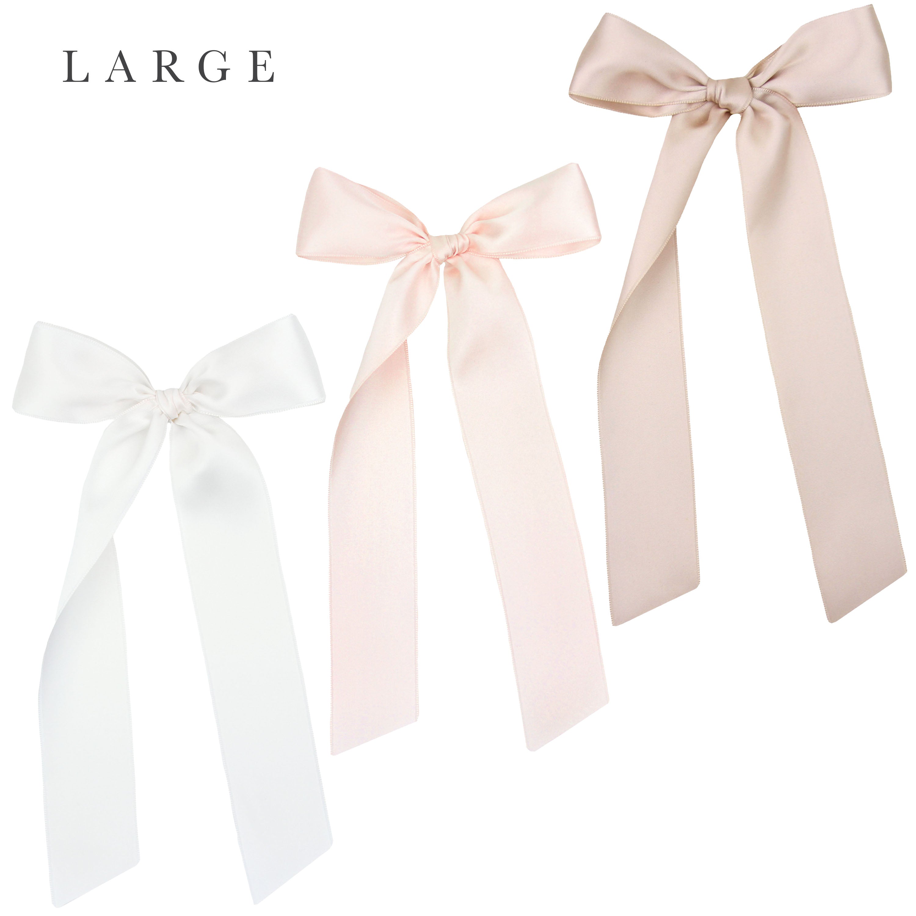 Satin Bow 3 Pack: Blush Sash Clips