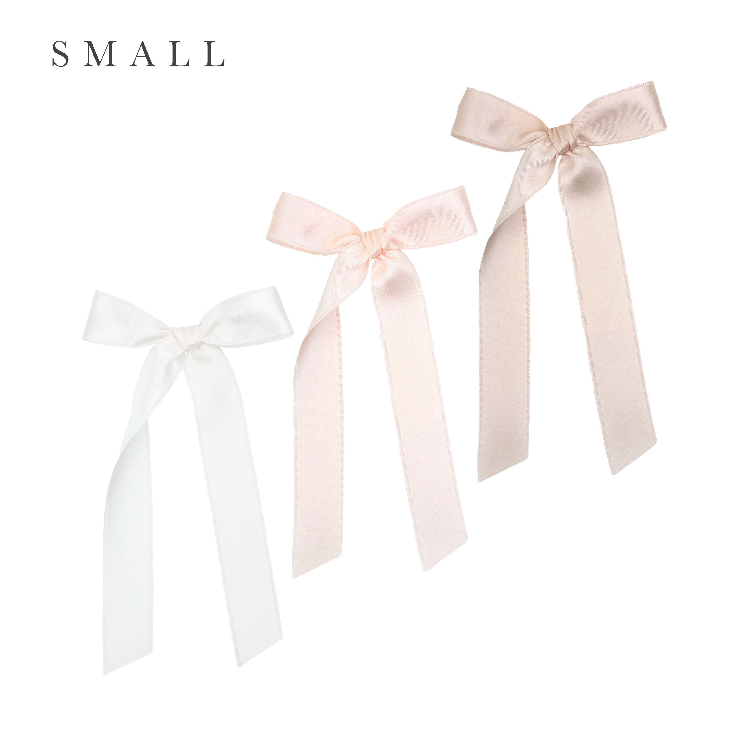 Satin Bow 3 Pack: Blush Sash Clips