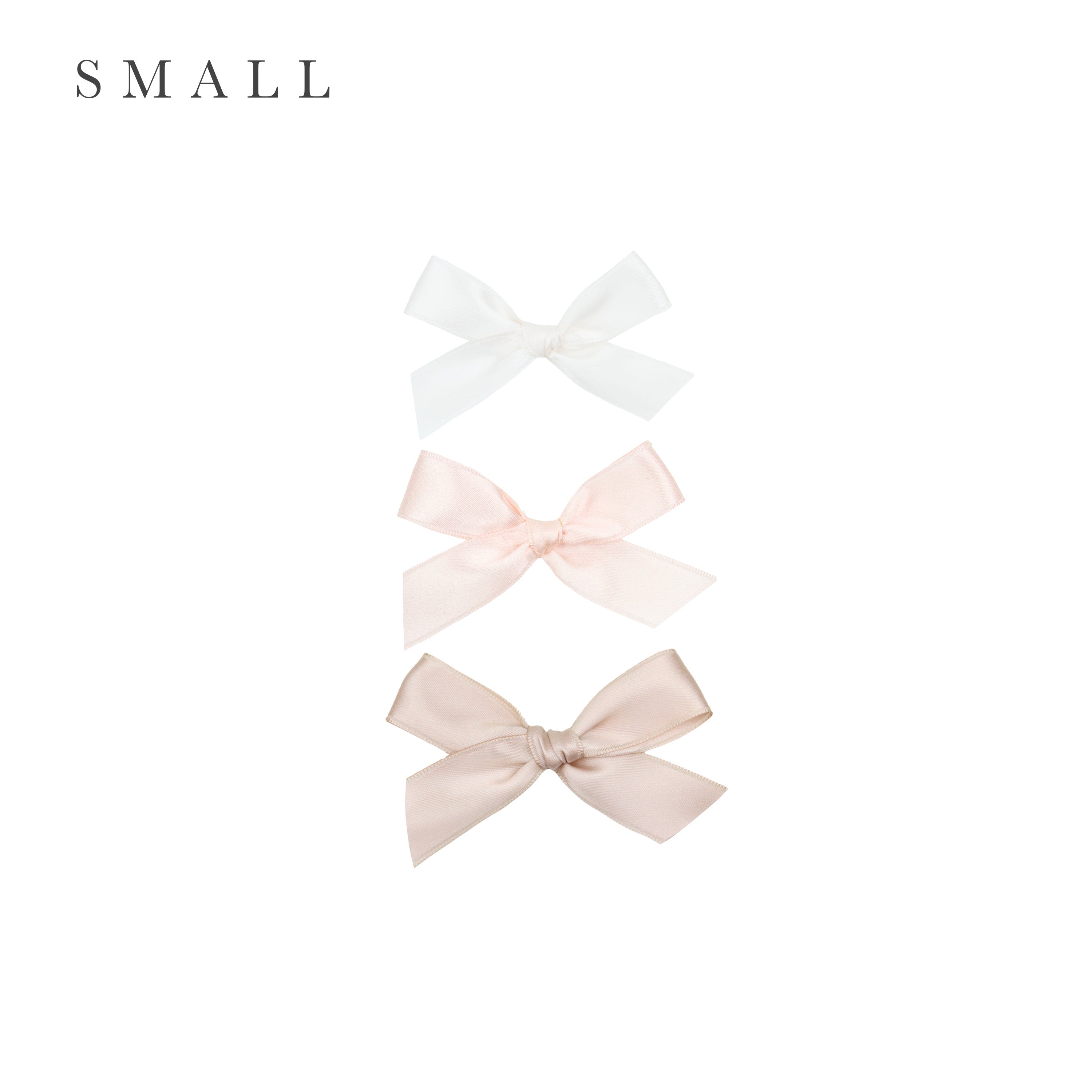 Satin Bow 3 Pack: Blush Clips