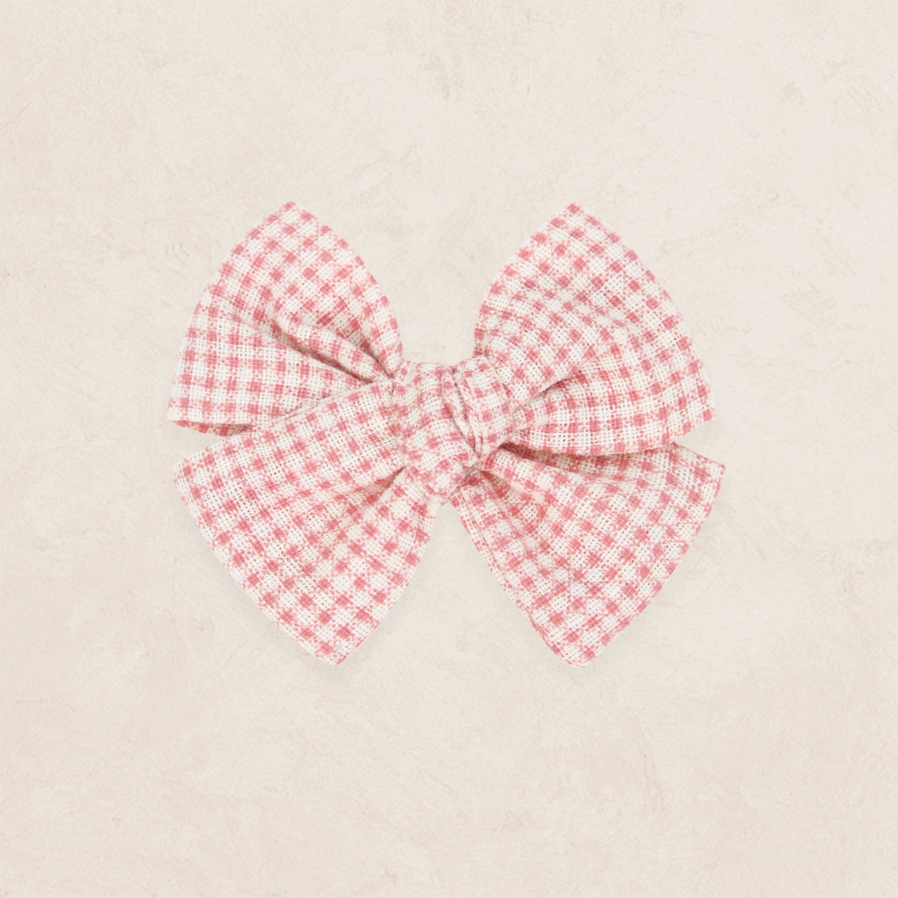 Adventure Bow - Rose Gingham Clip