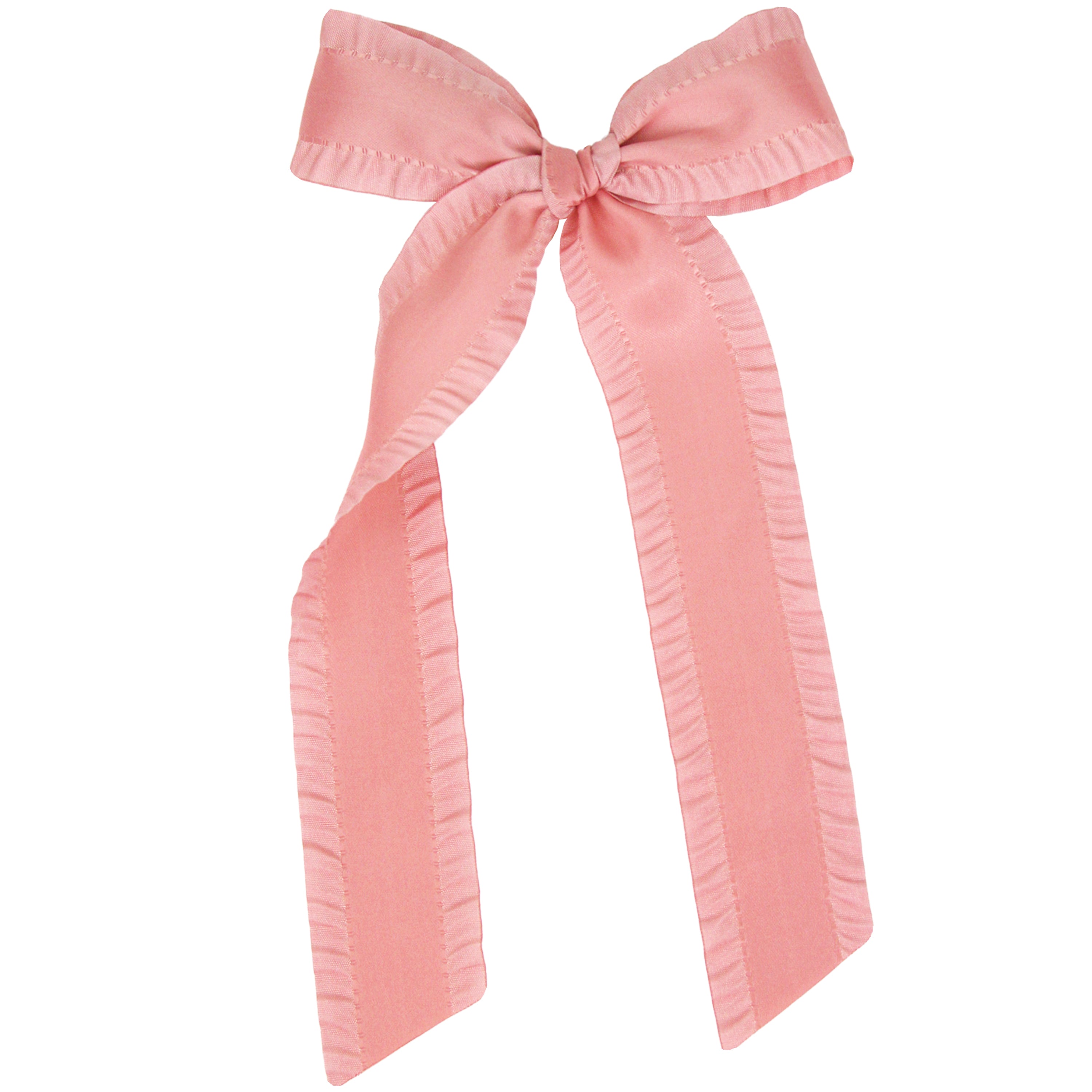 Satin Bow - Rose Ruffle Sash Clip