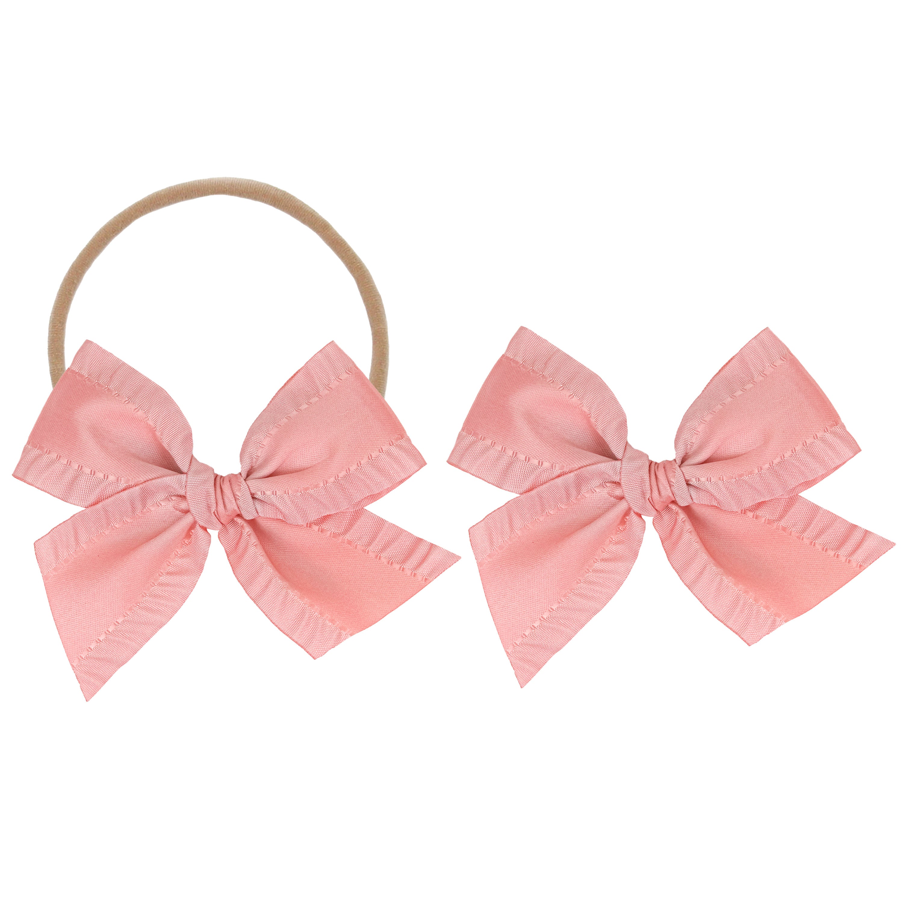 Satin Bow - Rose Ruffle