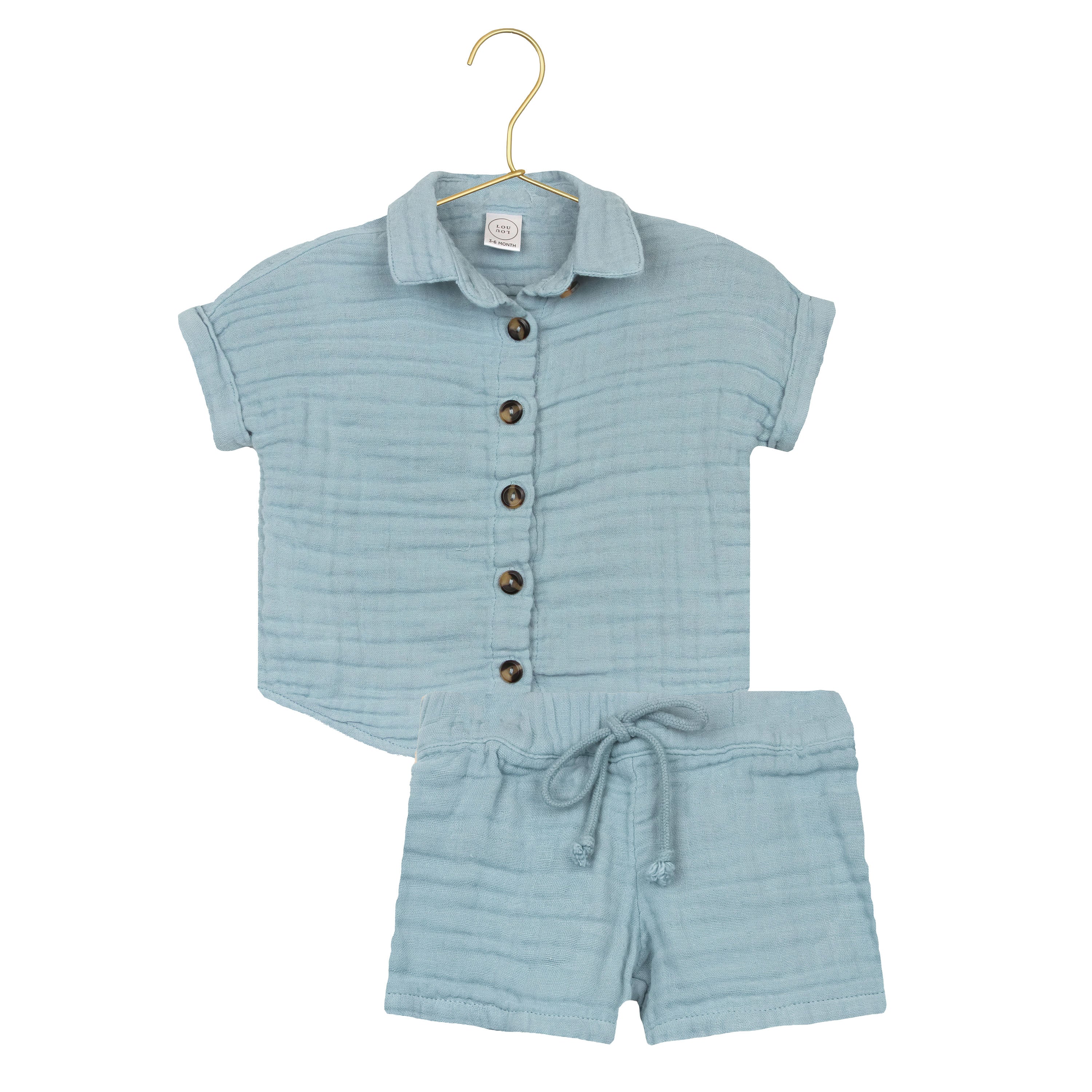 Cloud Muslin™ Shirt + Short Set - Steel