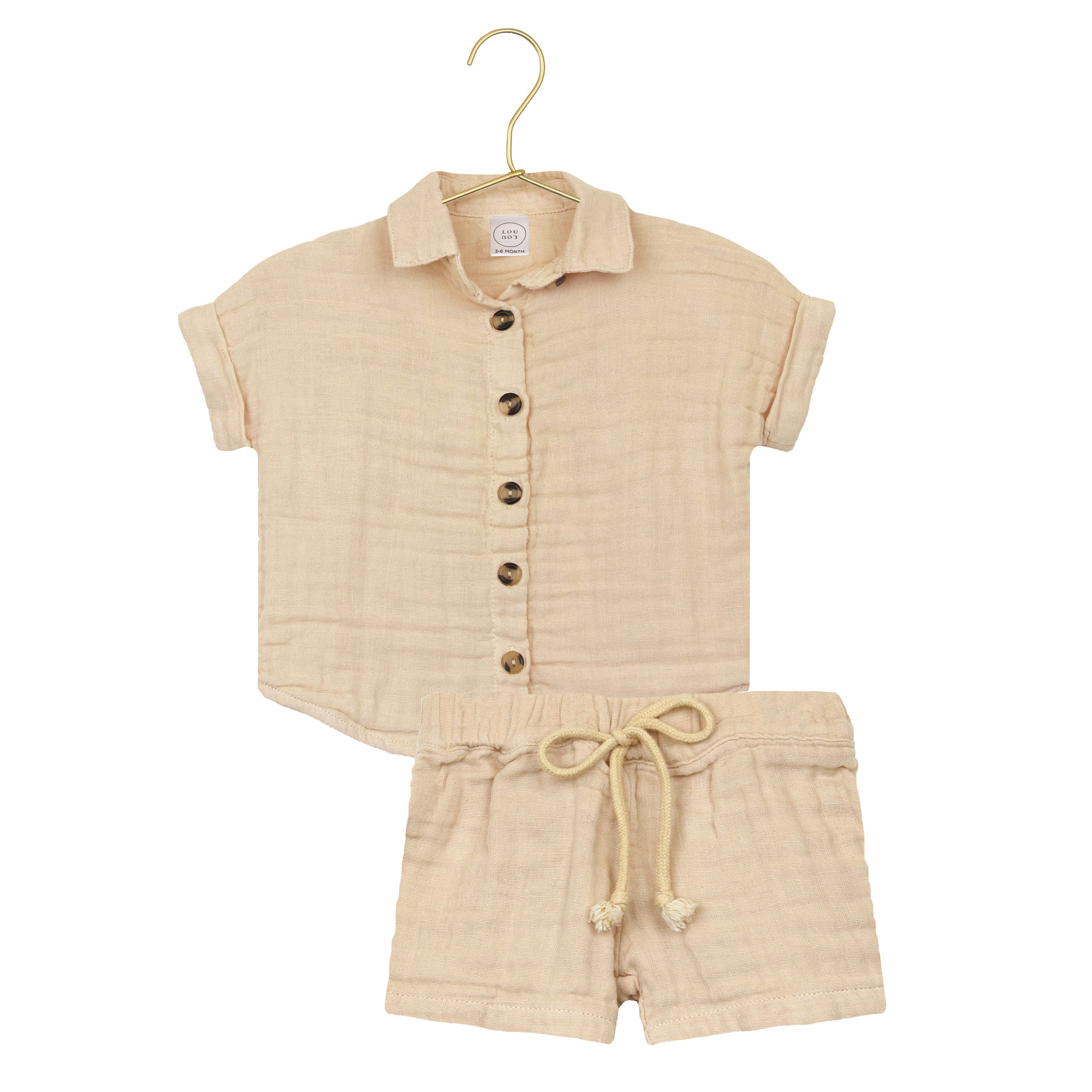 Cloud Muslin™ Shirt + Short Set - Tan