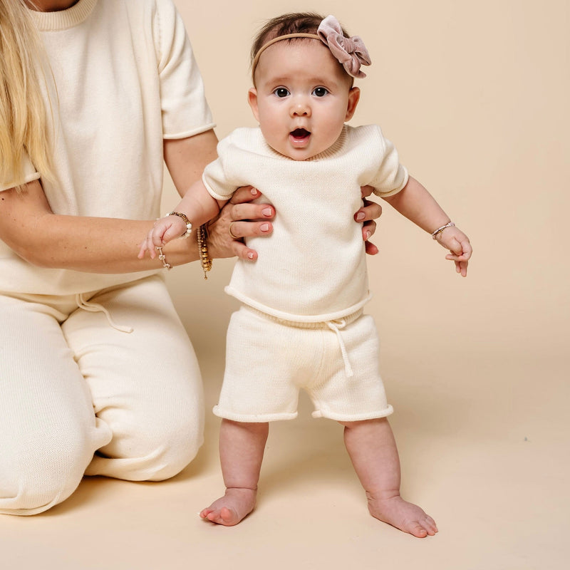 Heirloom Knit Short Sleeve Tee + Shorts