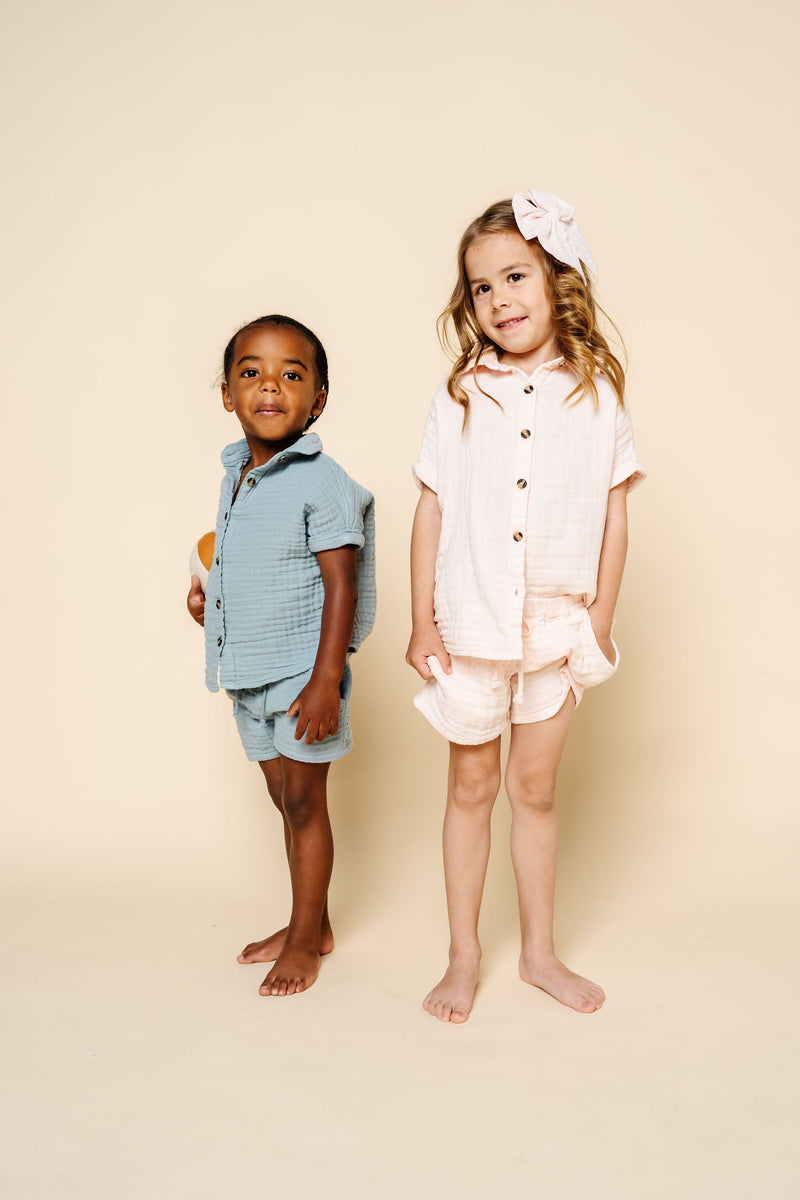Blue + Pink Collection - Cloud Muslin