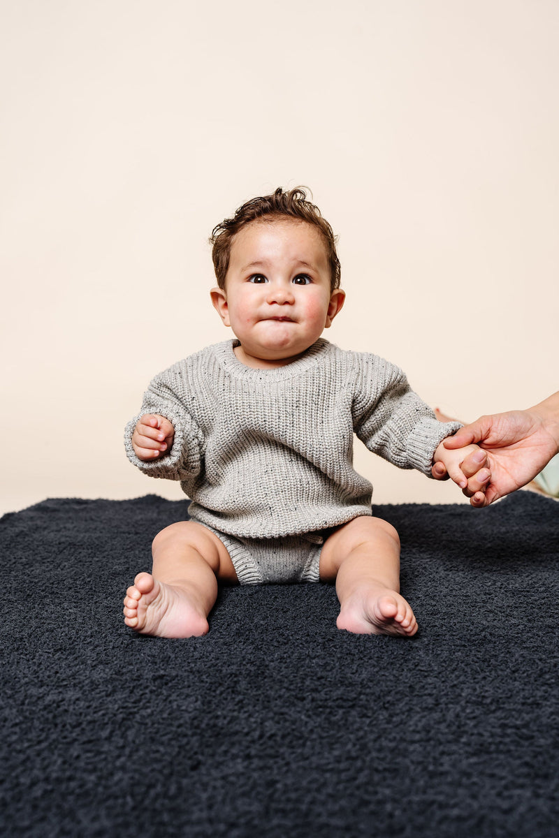 Grey Speckle Heirloom Knit