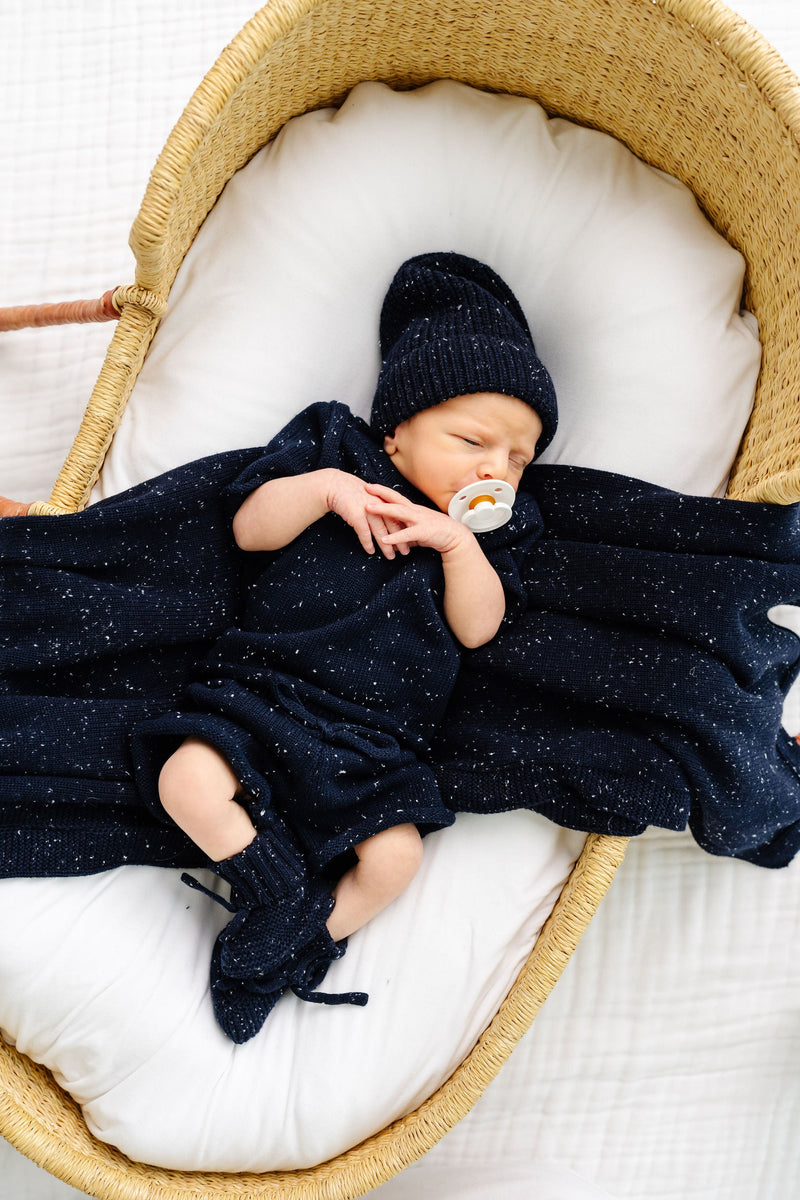 Navy Speckle Heirloom Knit