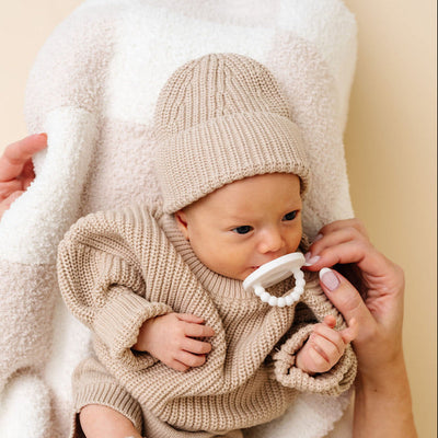 Knit Beanie - Tan