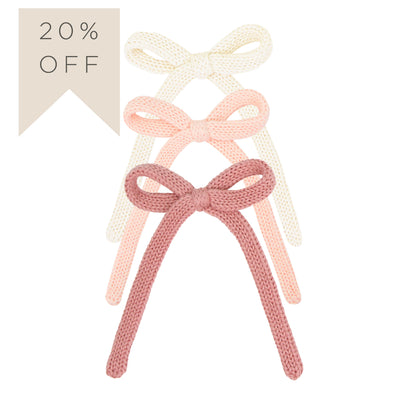 Sweater Bow 3 Pack - Ballet Knit Sash Clip