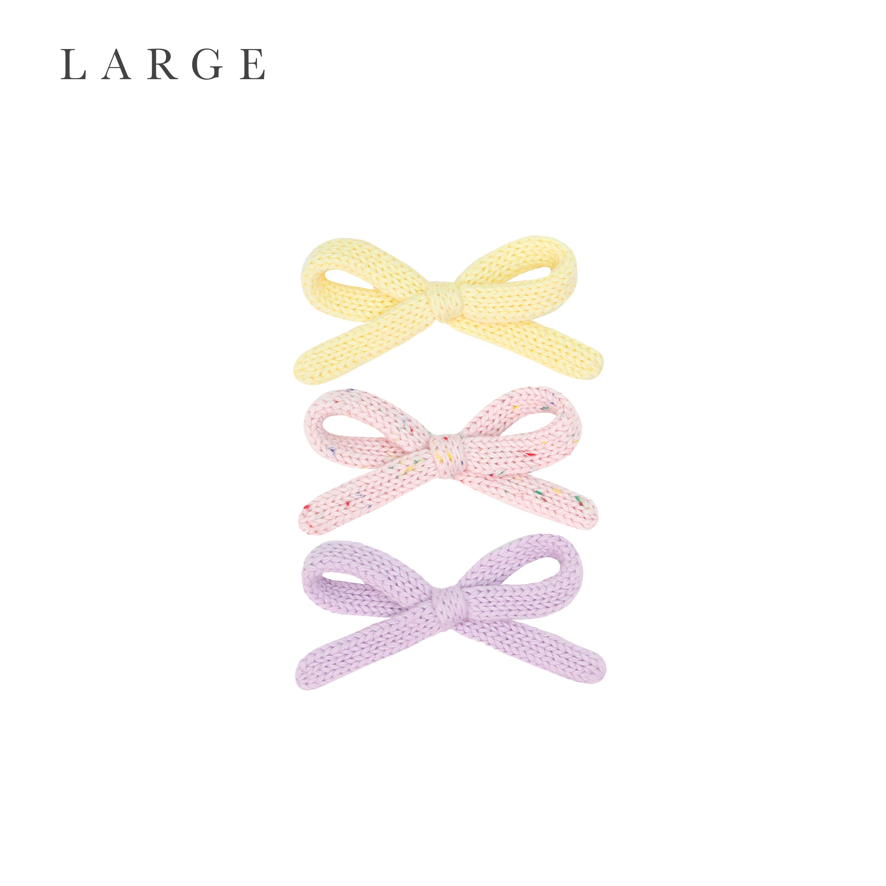 Sweater Bow 3 Pack - Blossom Speckle Knit Clip