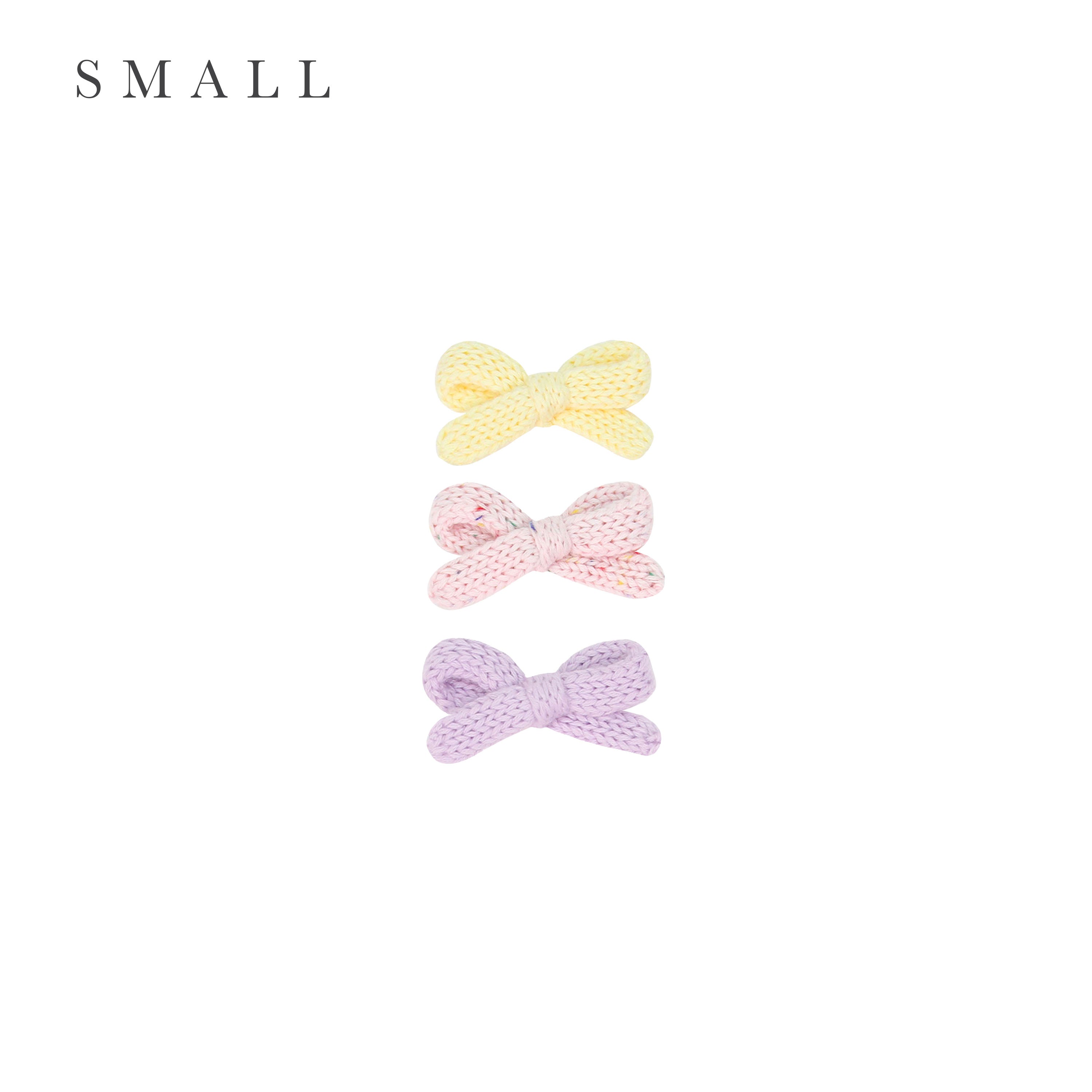 Sweater Bow 3 Pack - Blossom Speckle Knit Clip