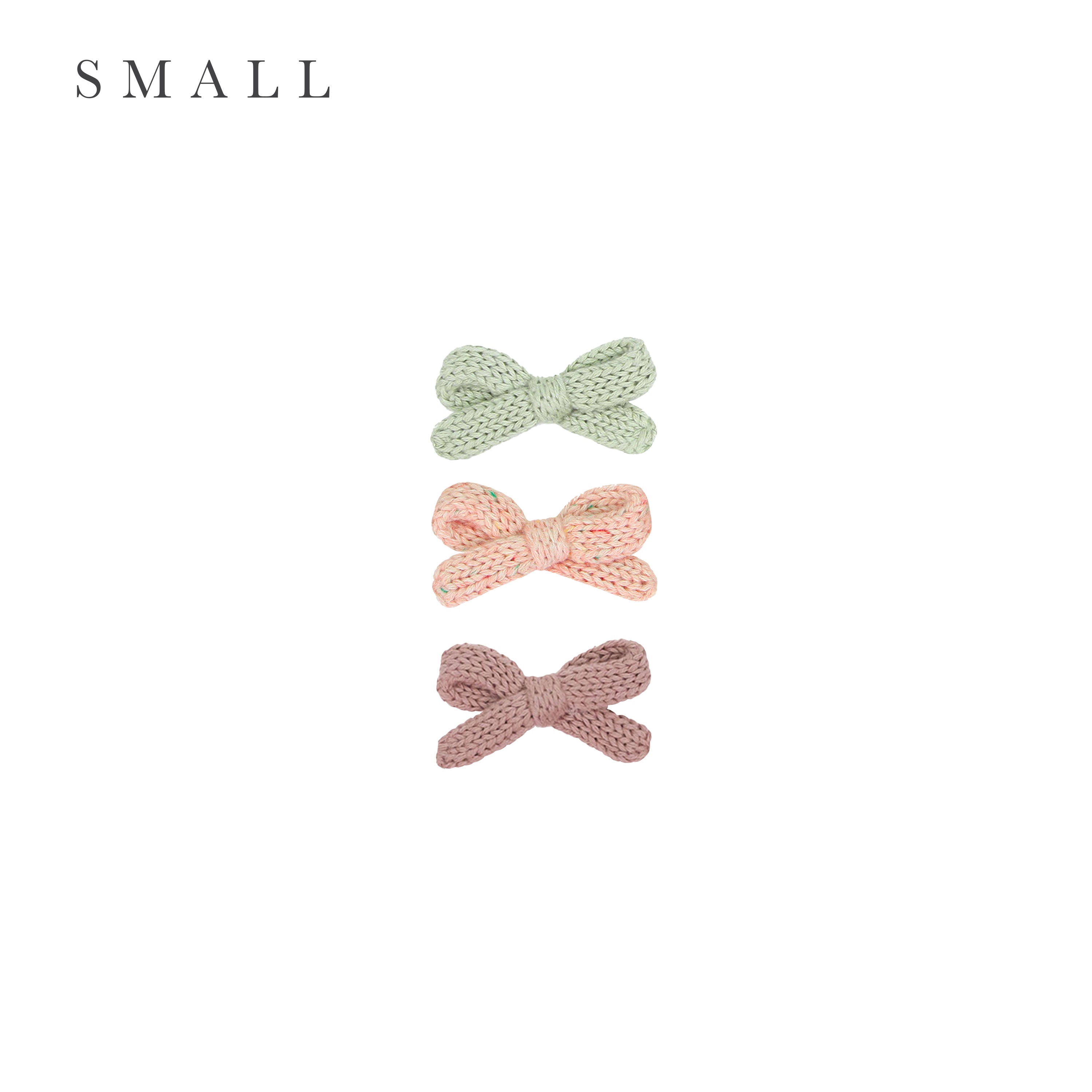 Sweater Bow 3 Pack - Petal Speckle Knit Clip