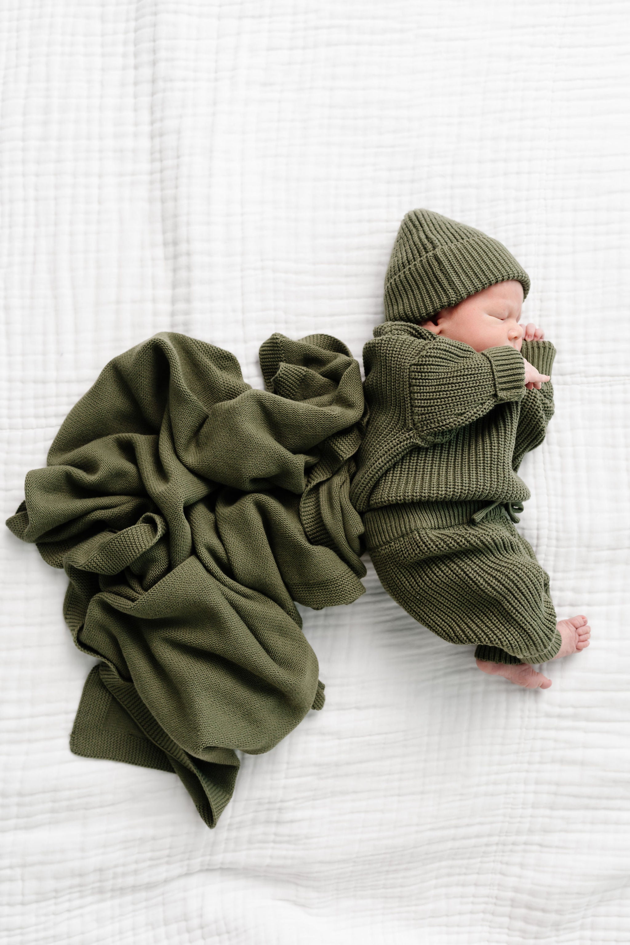 Knit Beanie - Olive
