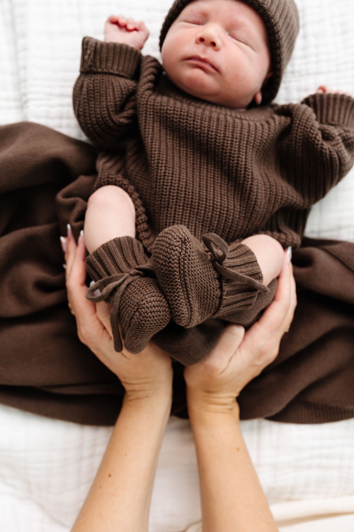 Knit Beanie Bundle - Cocoa Checkered