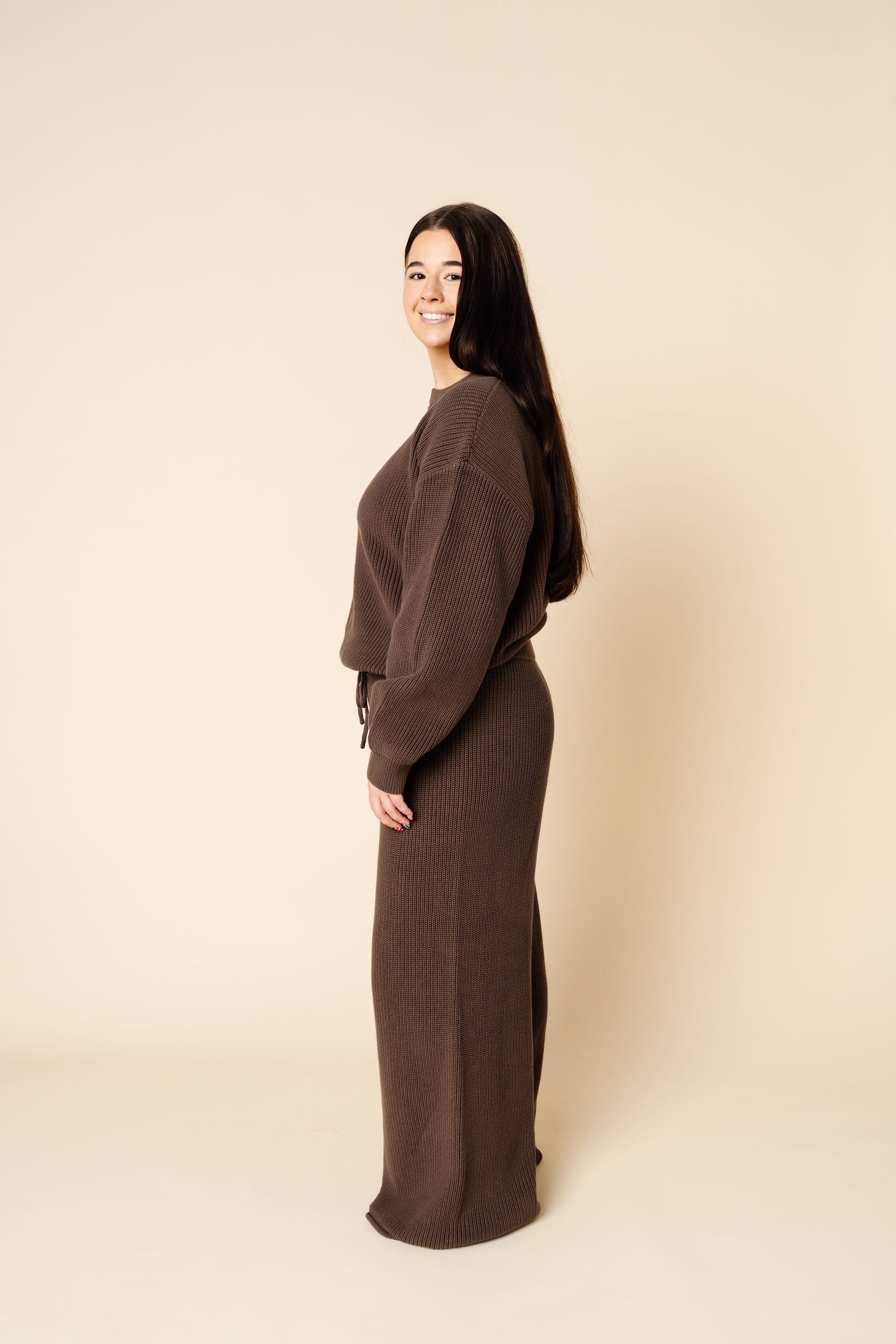 Knit Women's Chunky Sweater - Cocoa