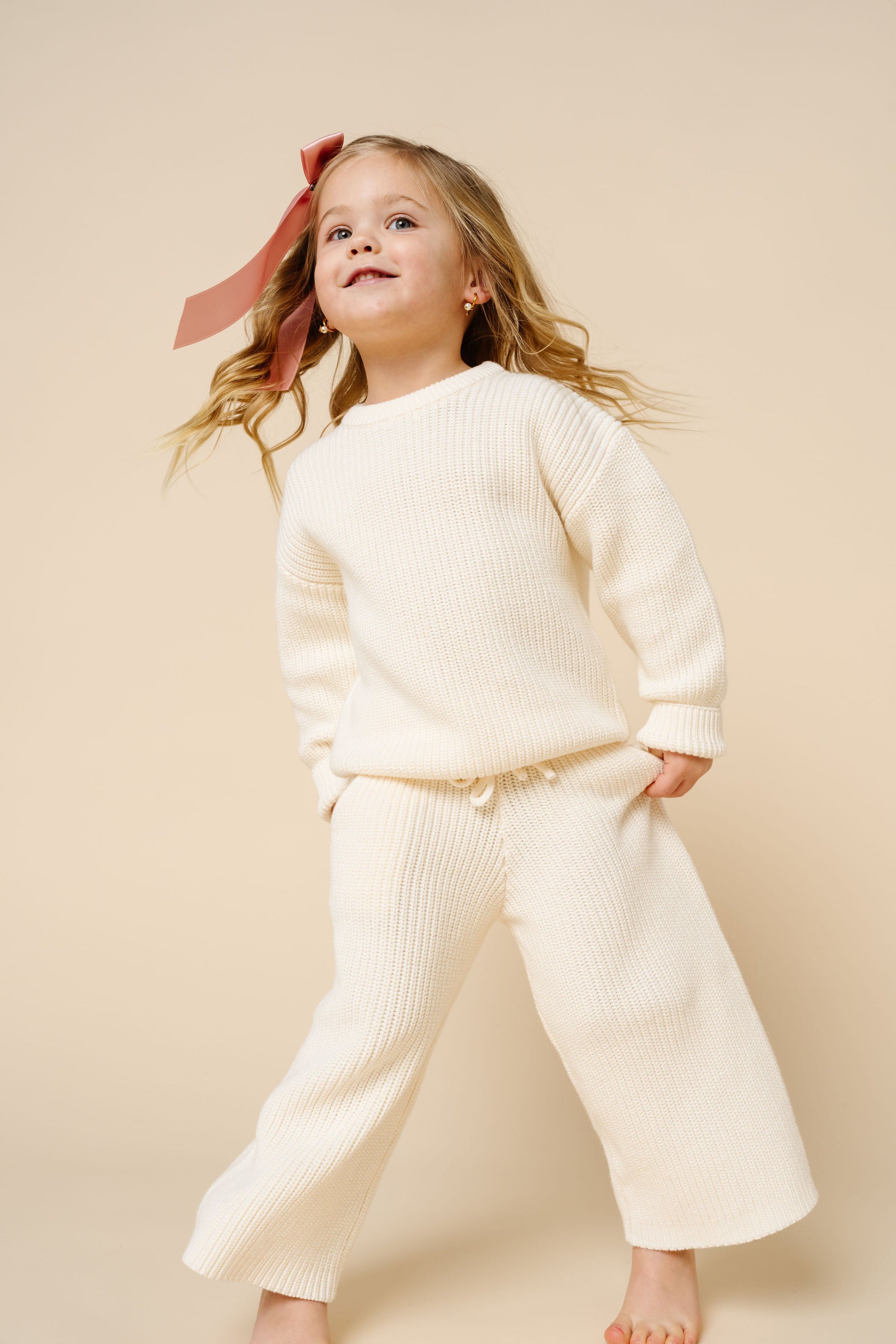 Knit Chunky Wide Leg Pant - Ivory