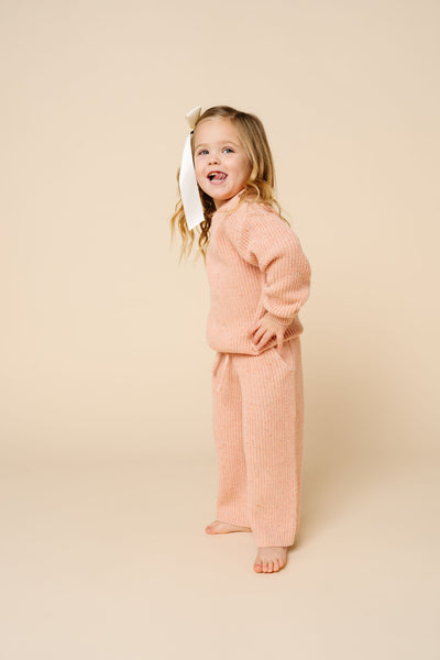 Knit Chunky Wide Leg Pant - Petal Speckle