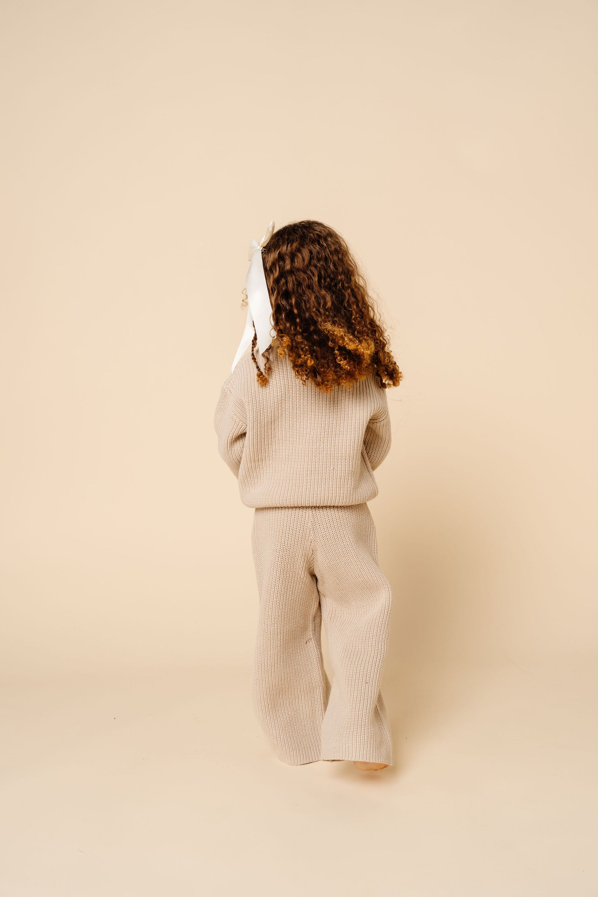 Knit Chunky Wide Leg Pant - Tan