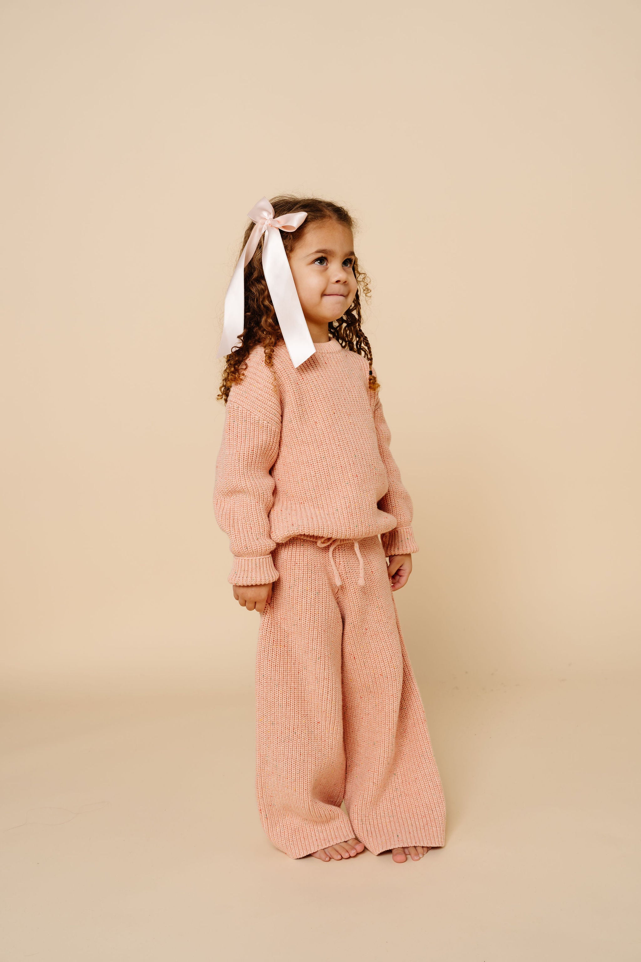 Knit Chunky Wide Leg Pant - Petal Speckle