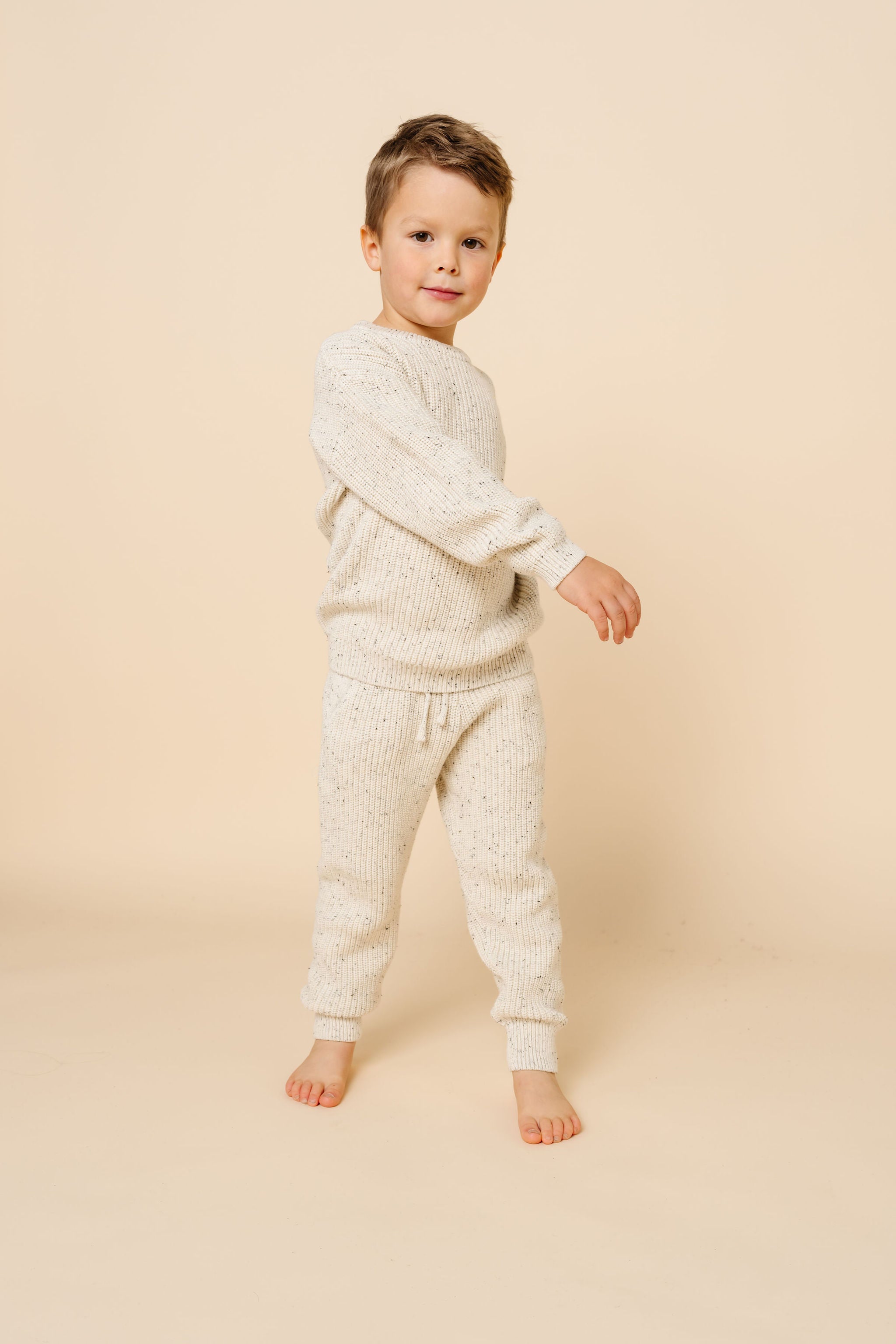 Knit Jogger Pant - Cream Speckle
