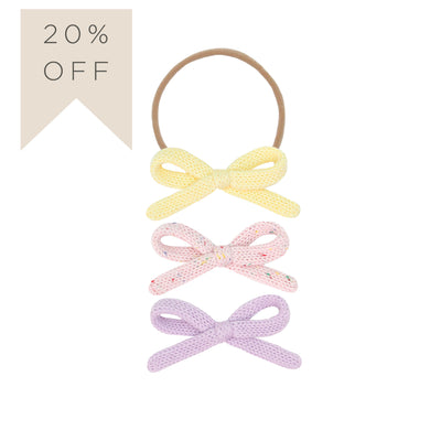 Sweater Bow 3 Pack - Blossom Speckle Knit Headband