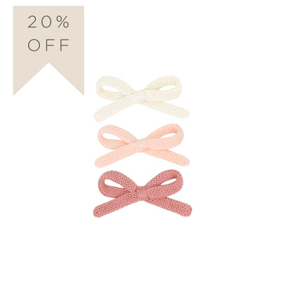 Sweater Bow 3 Pack - Ballet Knit Clip