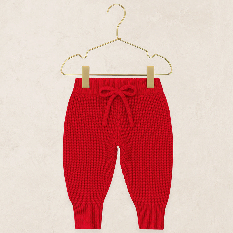 Knit Jogger Pant - Red